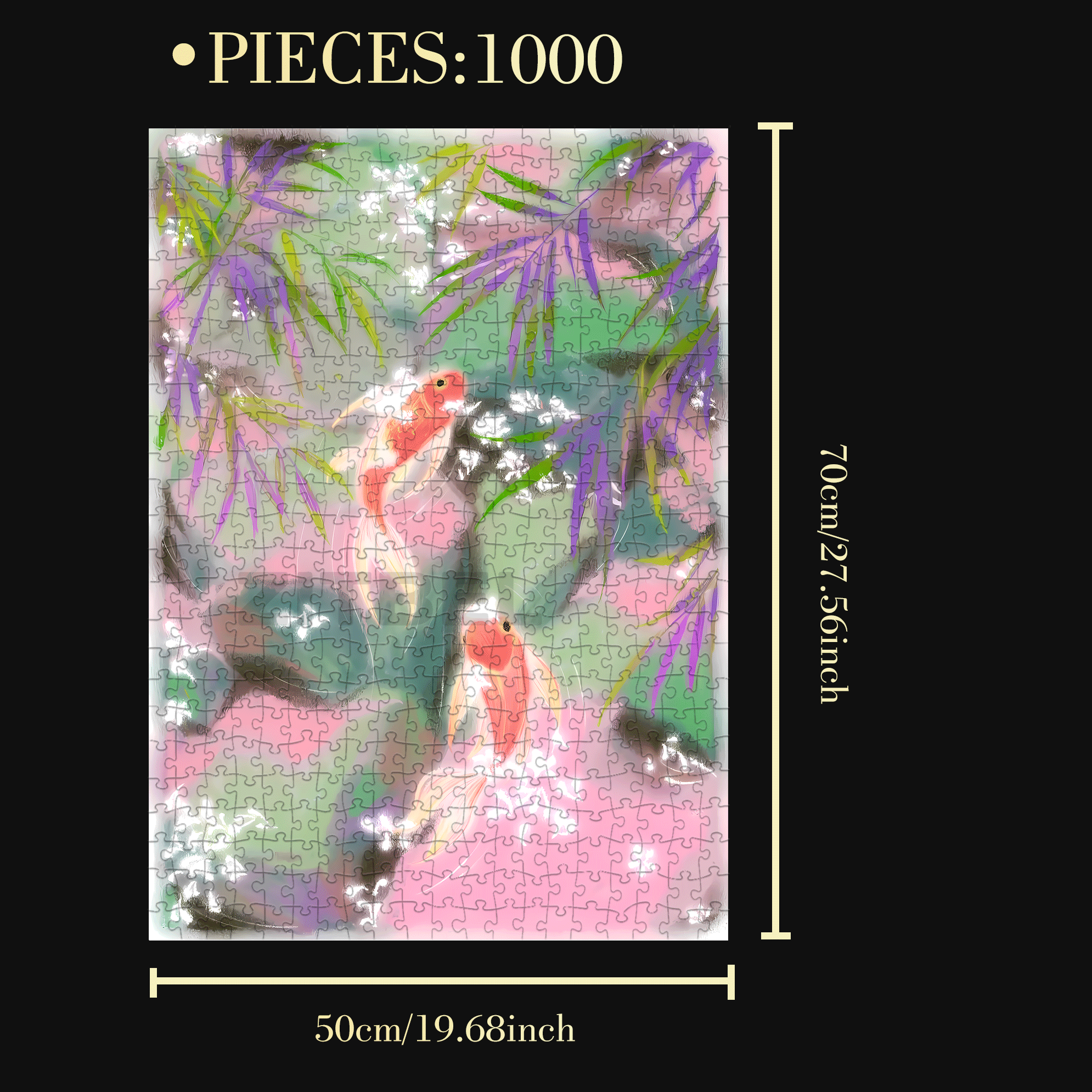 Record of the Little Stone Pond 500pcs/1000pcs Jigsaw Puzzle, Scratch-Resistant, Interactive Family Game & Brain-Boosting DIY Decor, Perfect for Halloween, Christmas & New Year Gifts, Family Puzzle Game