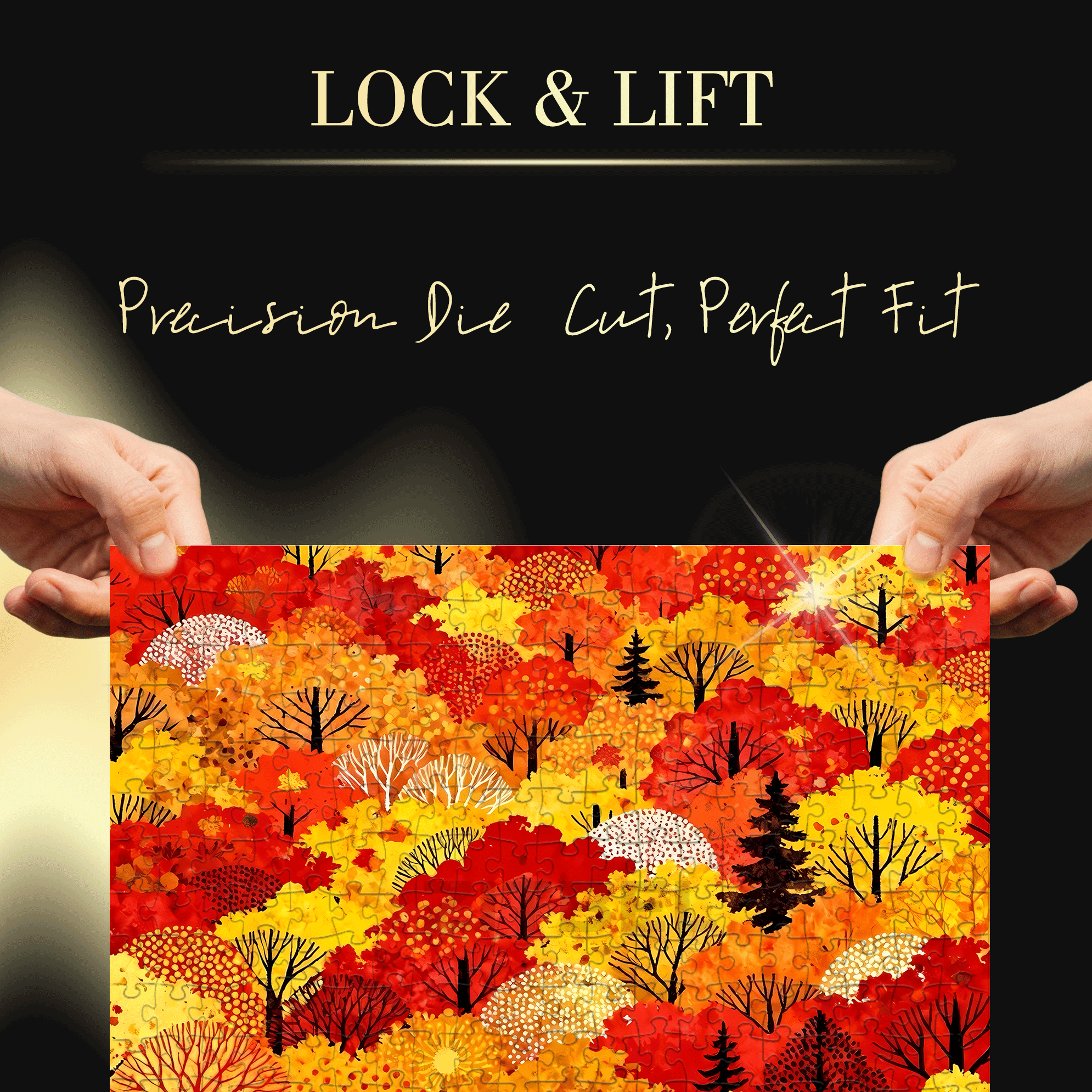 Red Leaves Everywhere 500pcs/1000pcs Jigsaw Puzzle, Scratch-Resistant, Interactive Family Game & Brain-Boosting DIY Decor, Perfect for Halloween, Christmas & New Year Gifts, Family Puzzle Game