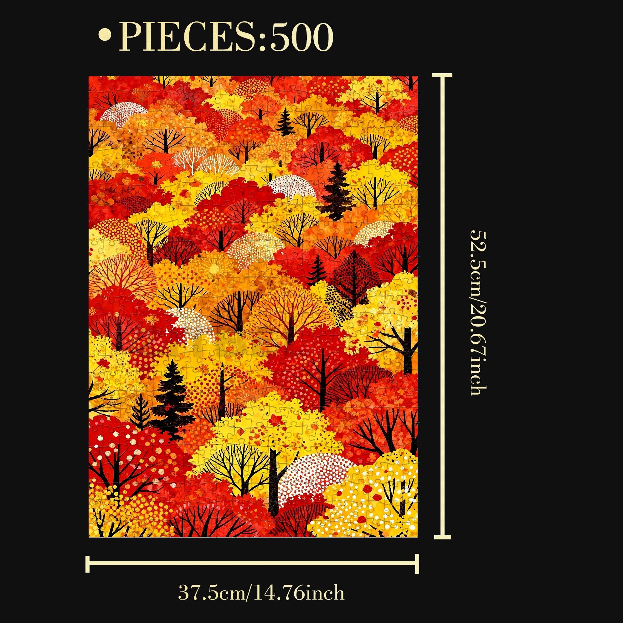 Red Leaves Everywhere 500pcs/1000pcs Jigsaw Puzzle, Scratch-Resistant, Interactive Family Game & Brain-Boosting DIY Decor, Perfect for Halloween, Christmas & New Year Gifts, Family Puzzle Game