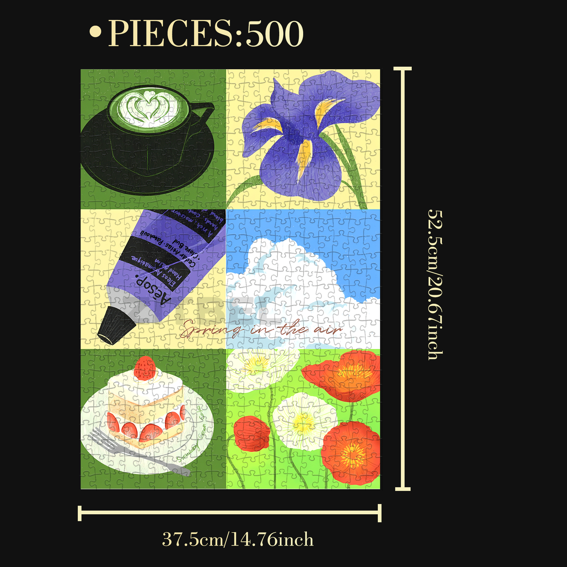 Spring Slicing 500pcs/1000pcs Jigsaw Puzzle, Scratch-Resistant, Interactive Family Game & Brain-Boosting DIY Decor, Perfect for Halloween, Christmas & New Year Gifts, Family Puzzle Game