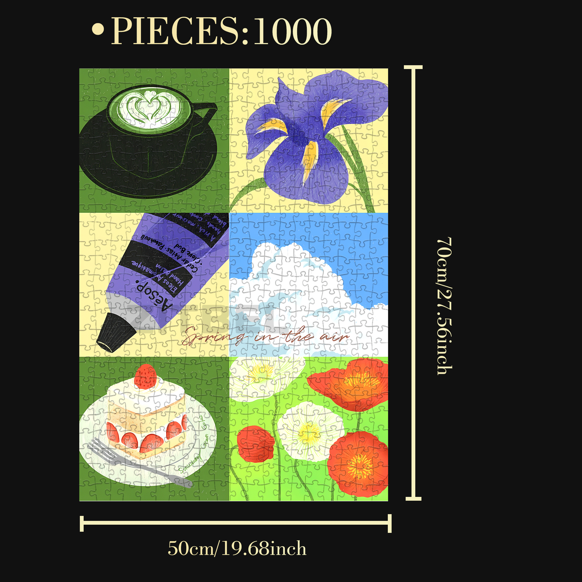 Spring Slicing 500pcs/1000pcs Jigsaw Puzzle, Scratch-Resistant, Interactive Family Game & Brain-Boosting DIY Decor, Perfect for Halloween, Christmas & New Year Gifts, Family Puzzle Game