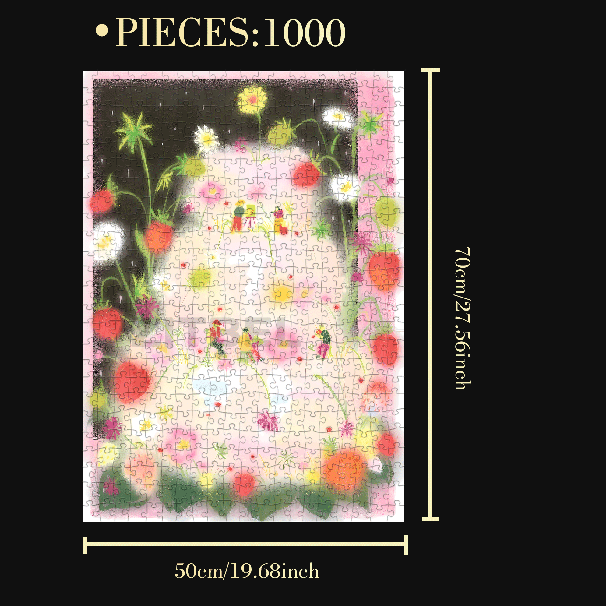 Strawberry Cake 500pcs/1000pcs Jigsaw Puzzle, Scratch-Resistant, Interactive Family Game & Brain-Boosting DIY Decor, Perfect for Halloween, Christmas & New Year Gifts, Family Puzzle Game