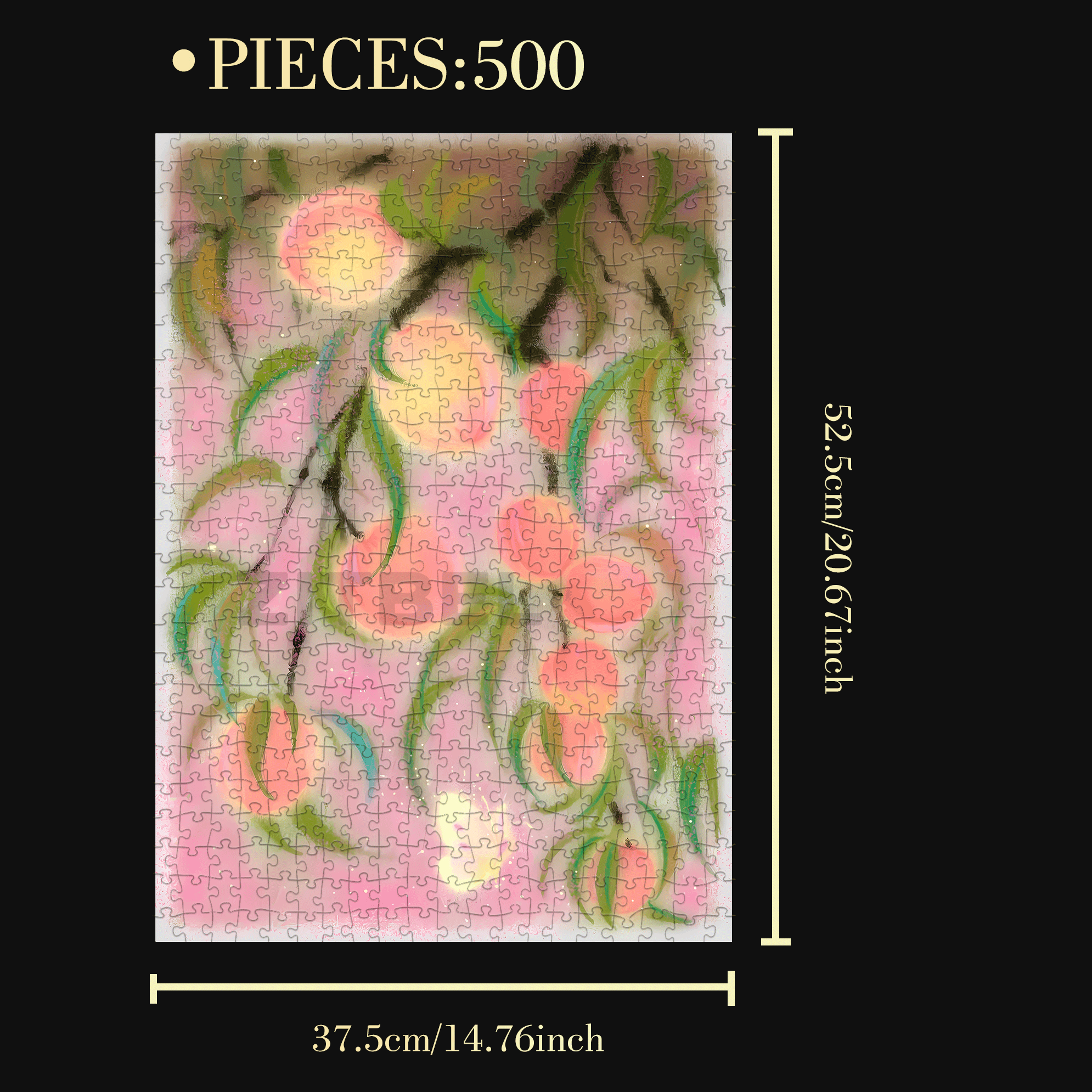 The Peach Is Ripe 500pcs/1000pcs Jigsaw Puzzle, Scratch-Resistant, Interactive Family Game & Brain-Boosting DIY Decor, Perfect for Halloween, Christmas & New Year Gifts, Family Puzzle Game