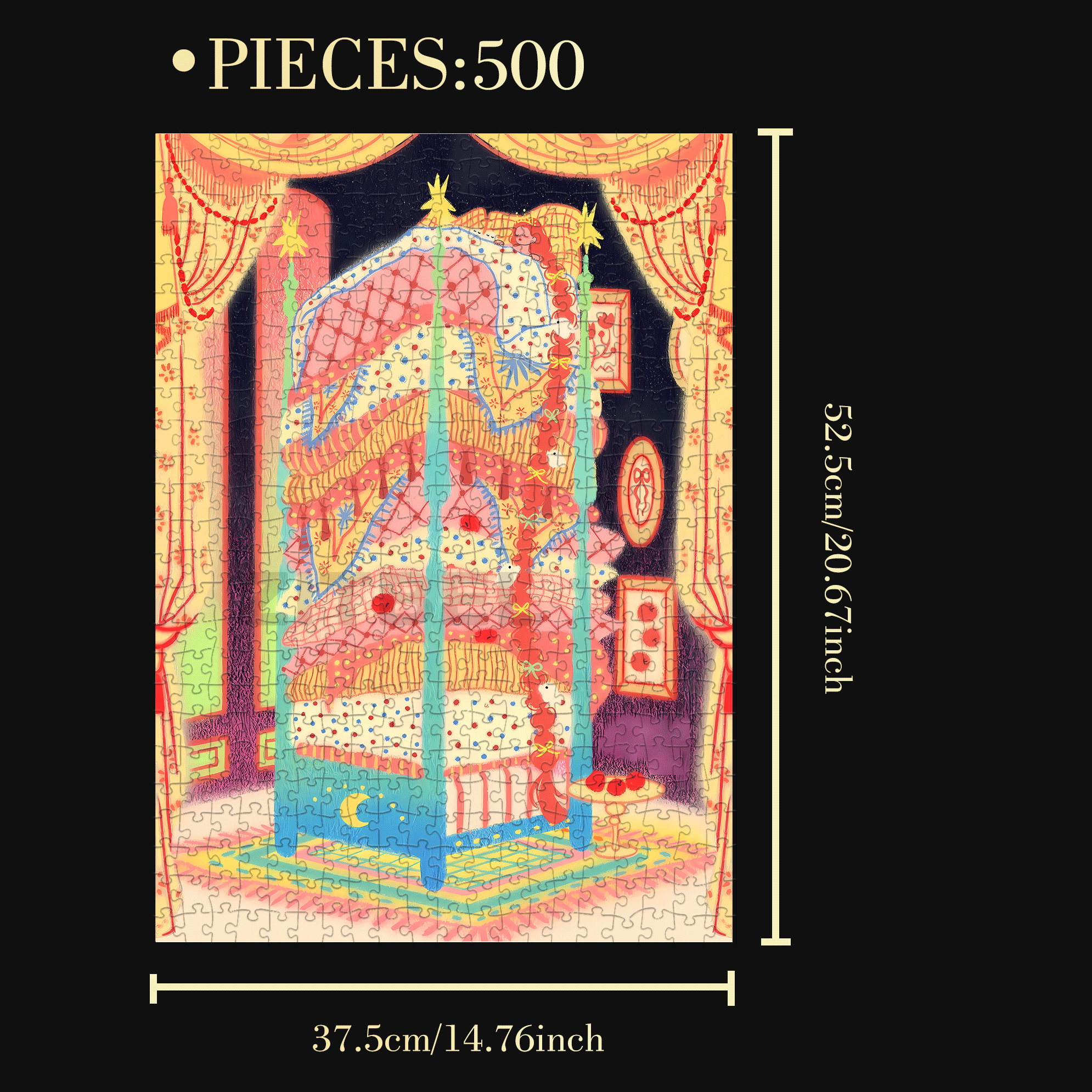 The Princess And The Pea 500pcs/1000pcs Jigsaw Puzzle, Scratch-Resistant, Interactive Family Game & Brain-Boosting DIY Decor, Perfect for Halloween, Christmas & New Year Gifts, Family Puzzle Game