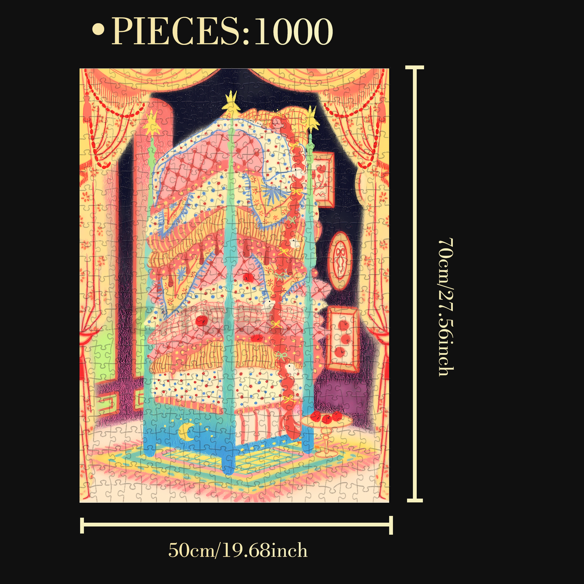 The Princess And The Pea 500pcs/1000pcs Jigsaw Puzzle, Scratch-Resistant, Interactive Family Game & Brain-Boosting DIY Decor, Perfect for Halloween, Christmas & New Year Gifts, Family Puzzle Game