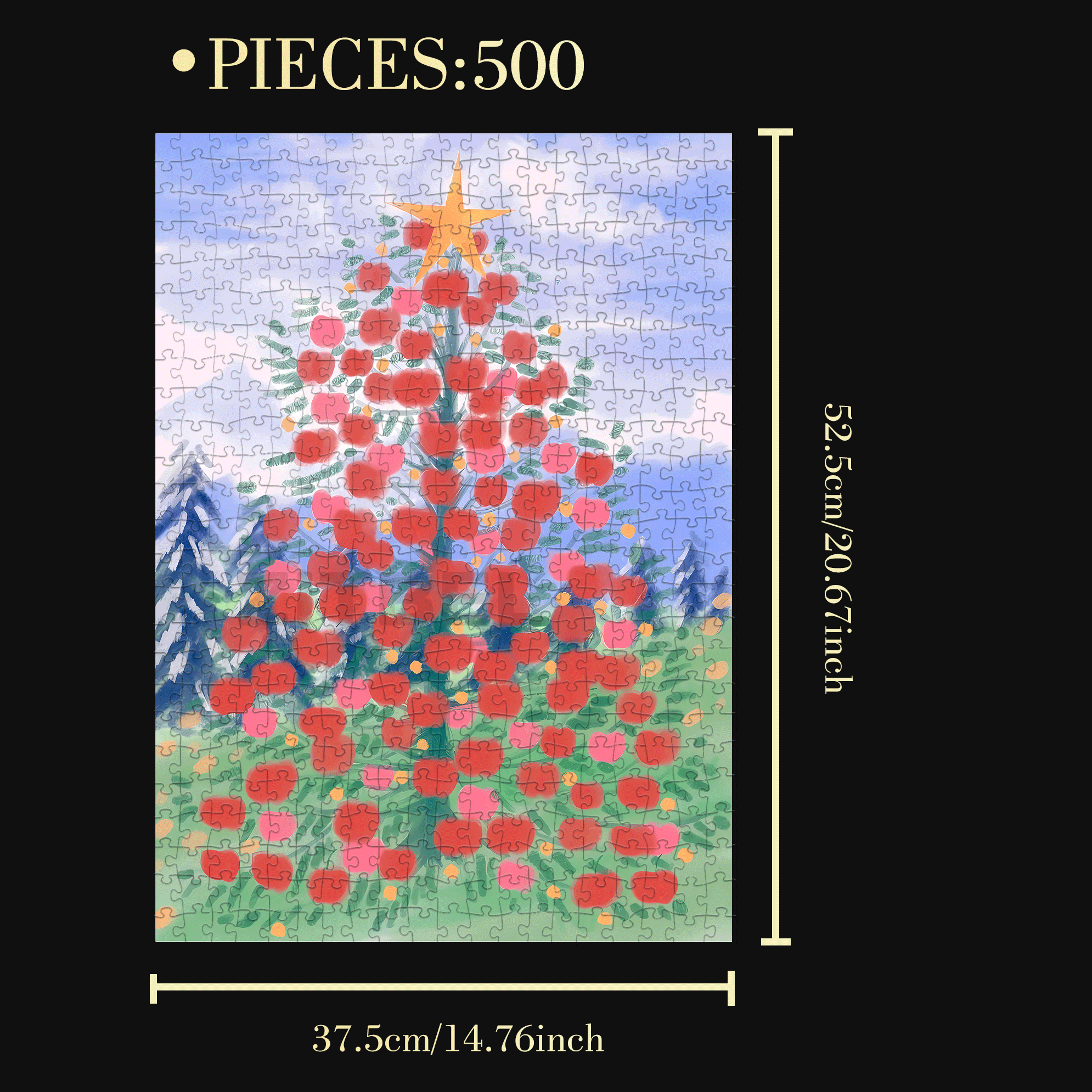 Wishing You Peace And A Merry Christmas 500pcs/1000pcs Jigsaw Puzzle, Scratch-Resistant, Interactive Family Game & Brain-Boosting DIY Decor, Perfect for Halloween, Christmas & New Year Gifts, Family Puzzle Game
