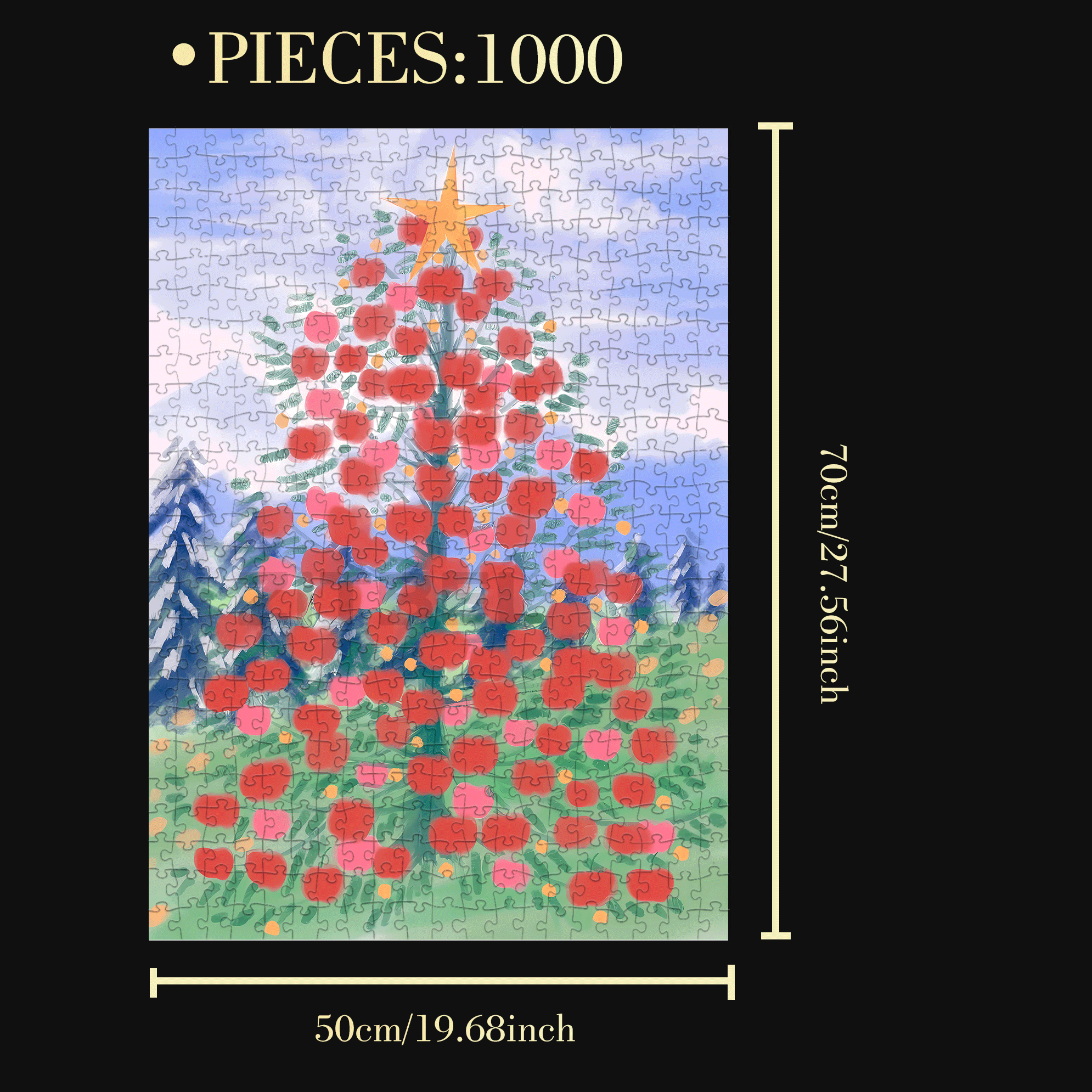 Wishing You Peace And A Merry Christmas 500pcs/1000pcs Jigsaw Puzzle, Scratch-Resistant, Interactive Family Game & Brain-Boosting DIY Decor, Perfect for Halloween, Christmas & New Year Gifts, Family Puzzle Game