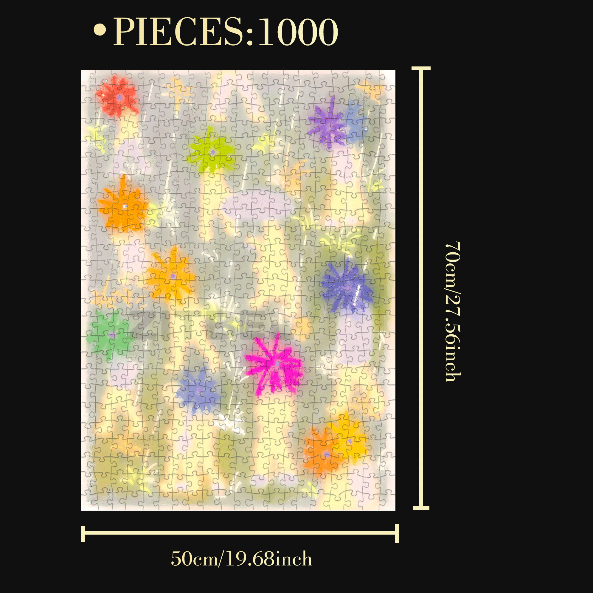 Without Any Ripples 500pcs/1000pcs Jigsaw Puzzle, Scratch-Resistant, Interactive Family Game & Brain-Boosting DIY Decor, Perfect for Halloween, Christmas & New Year Gifts, Family Puzzle Game