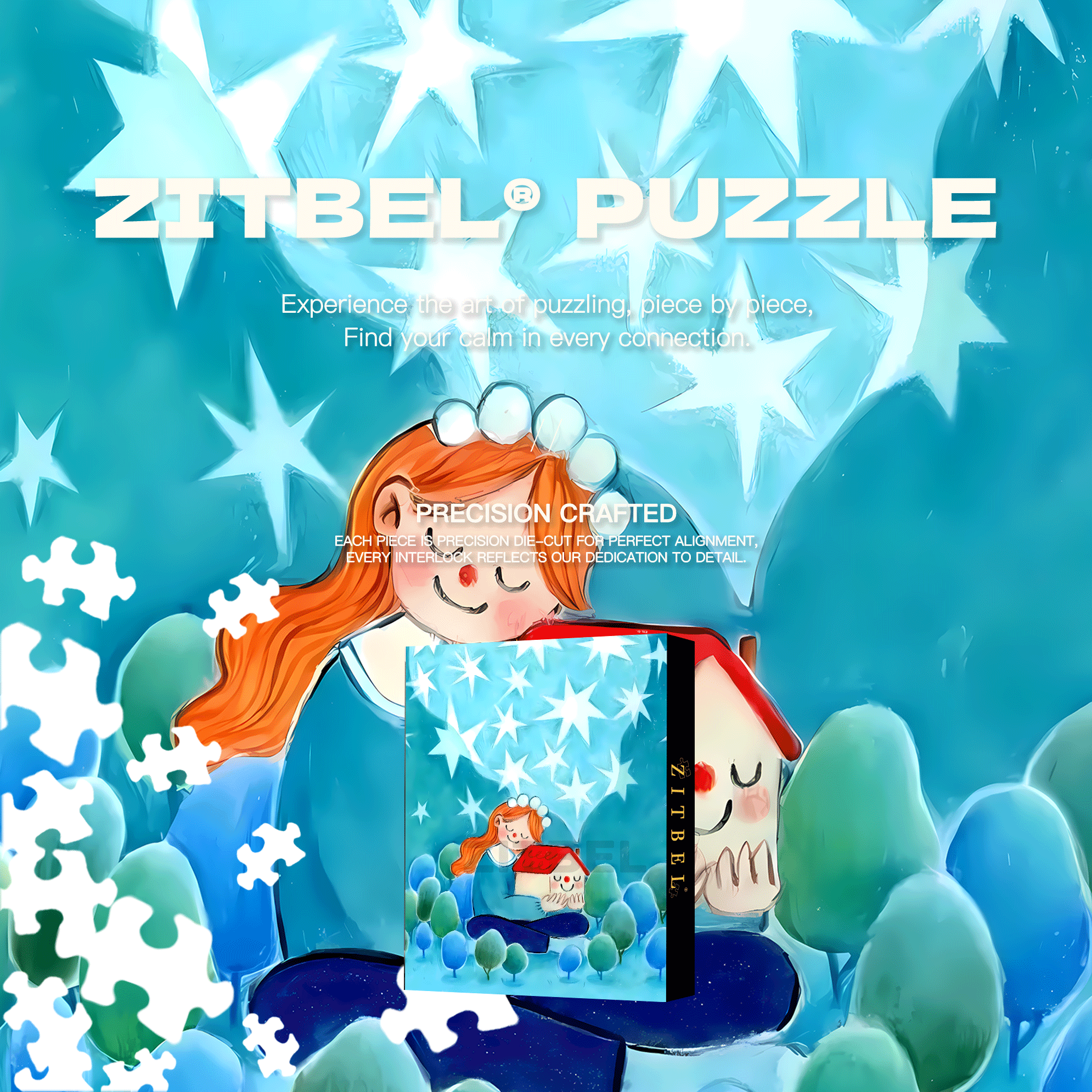 A Gentle Hug 500pcs/1000pcs Jigsaw Puzzle, Scratch-Resistant, Interactive Family Game & Brain-Boosting DIY Decor, Perfect for Halloween, Christmas & New Year Gifts, Family Puzzle Game