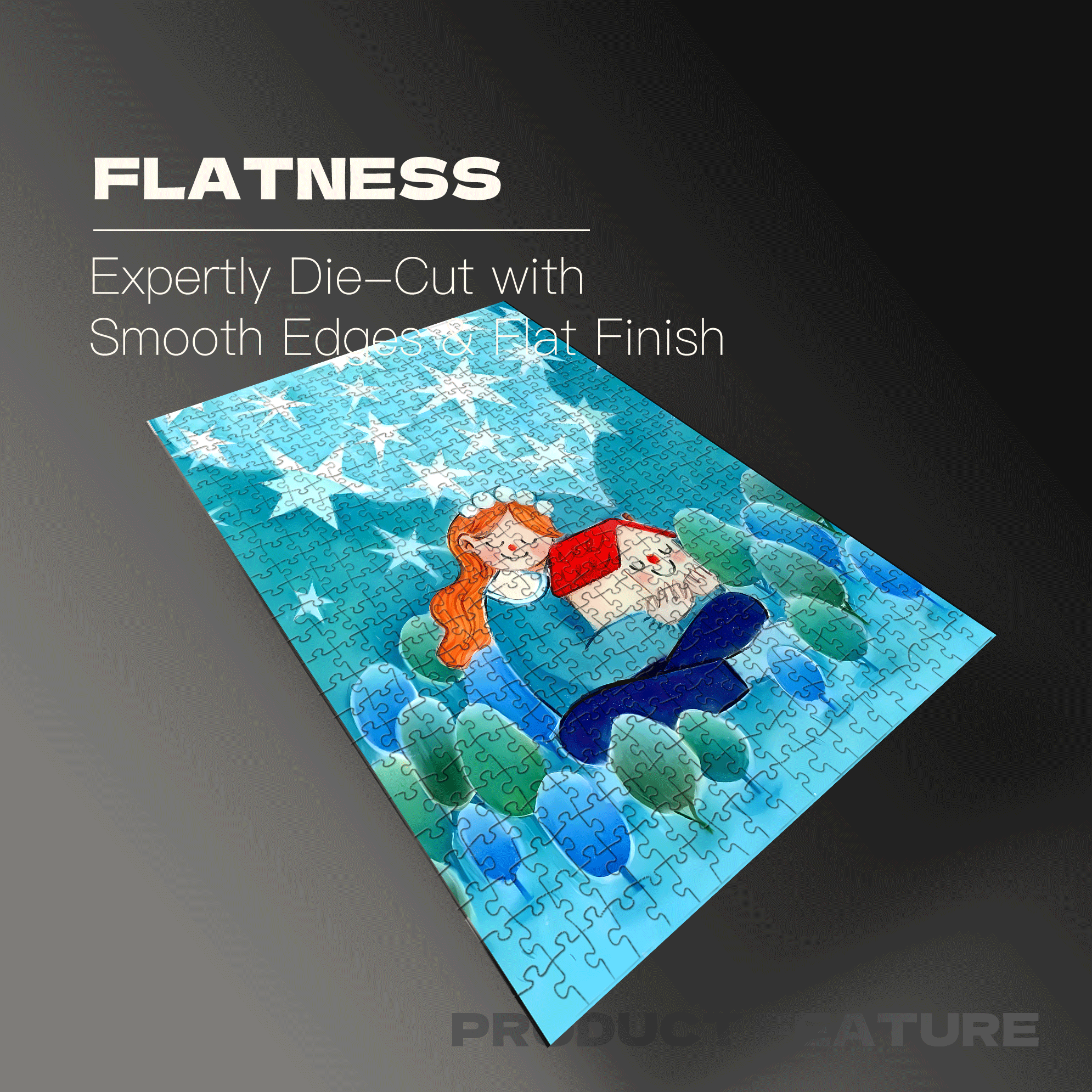 A Gentle Hug 500pcs/1000pcs Jigsaw Puzzle, Scratch-Resistant, Interactive Family Game & Brain-Boosting DIY Decor, Perfect for Halloween, Christmas & New Year Gifts, Family Puzzle Game