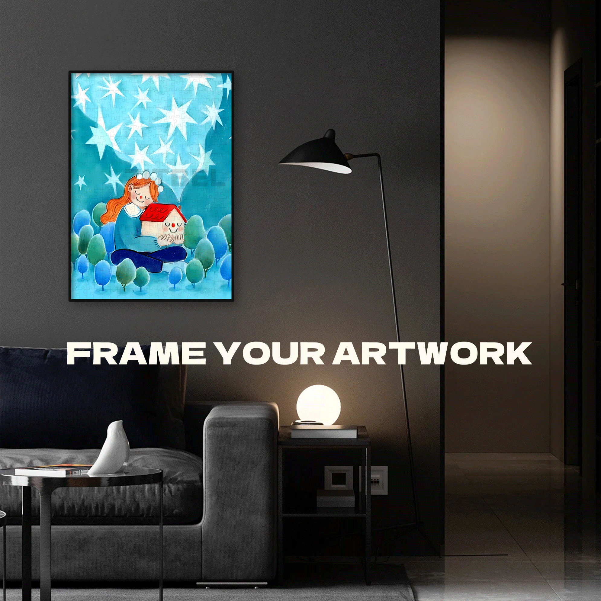 A Gentle Hug 500pcs/1000pcs Jigsaw Puzzle, Scratch-Resistant, Interactive Family Game & Brain-Boosting DIY Decor, Perfect for Halloween, Christmas & New Year Gifts, Family Puzzle Game