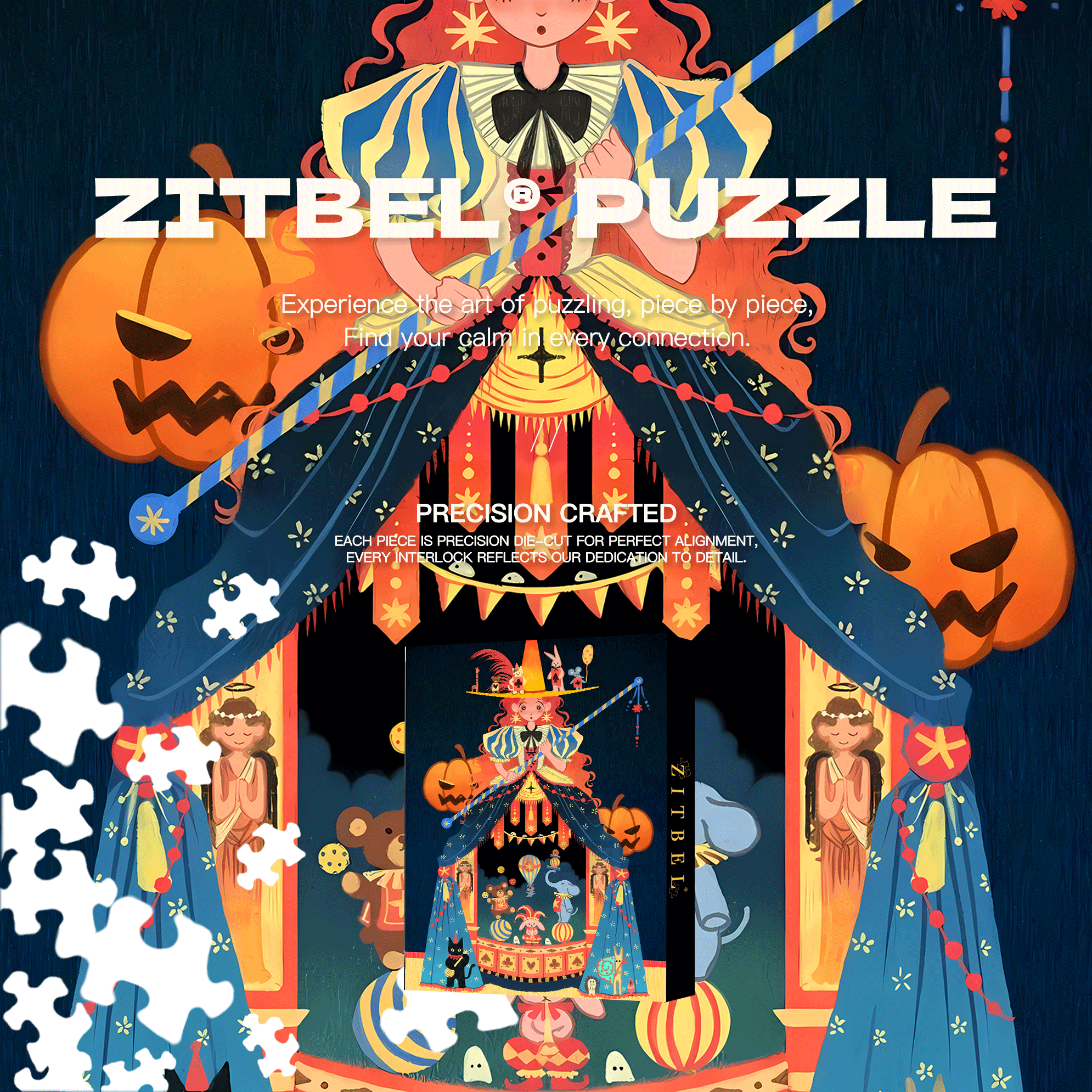 Apprentice Witch 500pcs/1000pcs Jigsaw Puzzle, Scratch-Resistant, Interactive Family Game & Brain-Boosting DIY Decor, Perfect for Halloween, Christmas & New Year Gifts, Family Puzzle Game