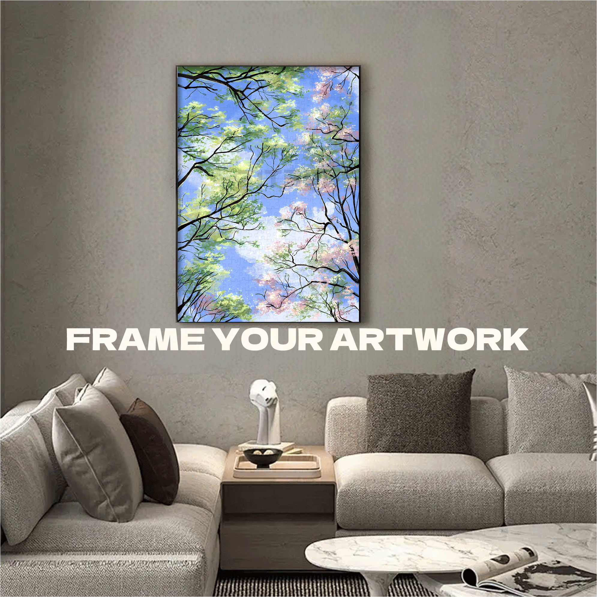 Looking Up At Spring 500pcs/1000pcs Jigsaw Puzzle, Scratch-Resistant, Interactive Family Game & Brain-Boosting DIY Decor, Perfect for Halloween, Christmas & New Year Gifts, Family Puzzle Game
