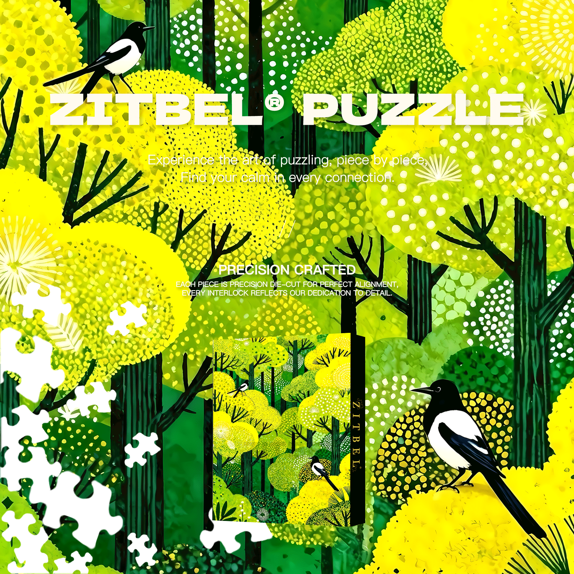 Lush And Verdant 500pcs/1000pcs Jigsaw Puzzle, Scratch-Resistant, Interactive Family Game & Brain-Boosting DIY Decor, Perfect for Halloween, Christmas & New Year Gifts, Family Puzzle Game
