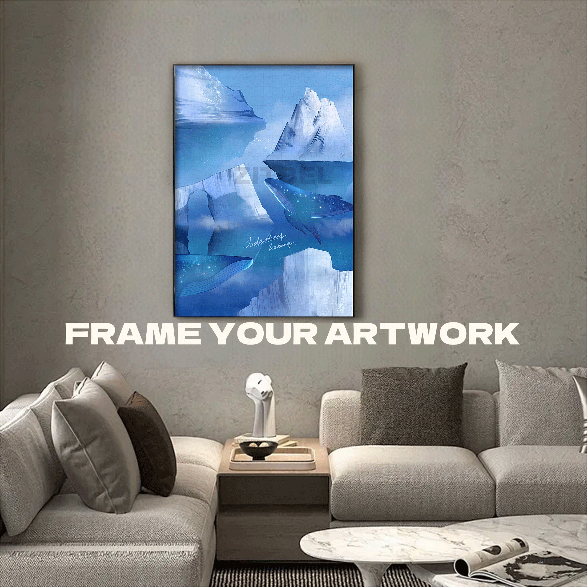 Mountains And Seas 500pcs/1000pcs Jigsaw Puzzle, Scratch-Resistant, Interactive Family Game & Brain-Boosting DIY Decor, Perfect for Halloween, Christmas & New Year Gifts, Family Puzzle Game