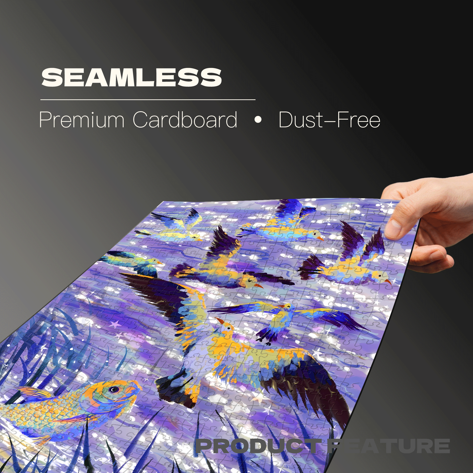 Seabirds And Fish 500pcs/1000pcs Jigsaw Puzzle, Scratch-Resistant, Interactive Family Game & Brain-Boosting DIY Decor, Perfect for Halloween, Christmas & New Year Gifts, Family Puzzle Game