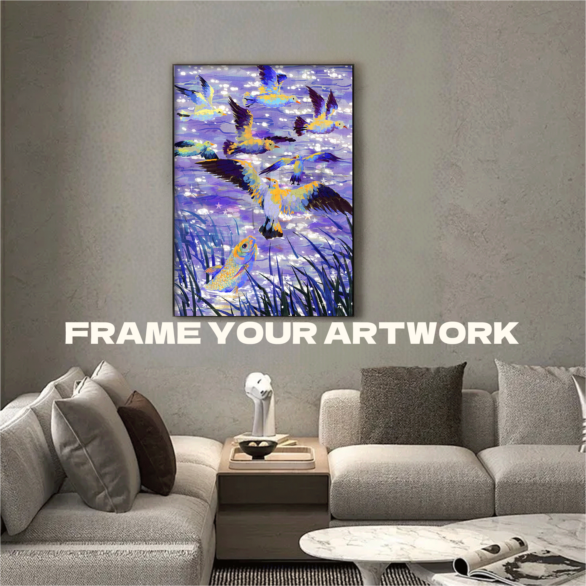 Seabirds And Fish 500pcs/1000pcs Jigsaw Puzzle, Scratch-Resistant, Interactive Family Game & Brain-Boosting DIY Decor, Perfect for Halloween, Christmas & New Year Gifts, Family Puzzle Game