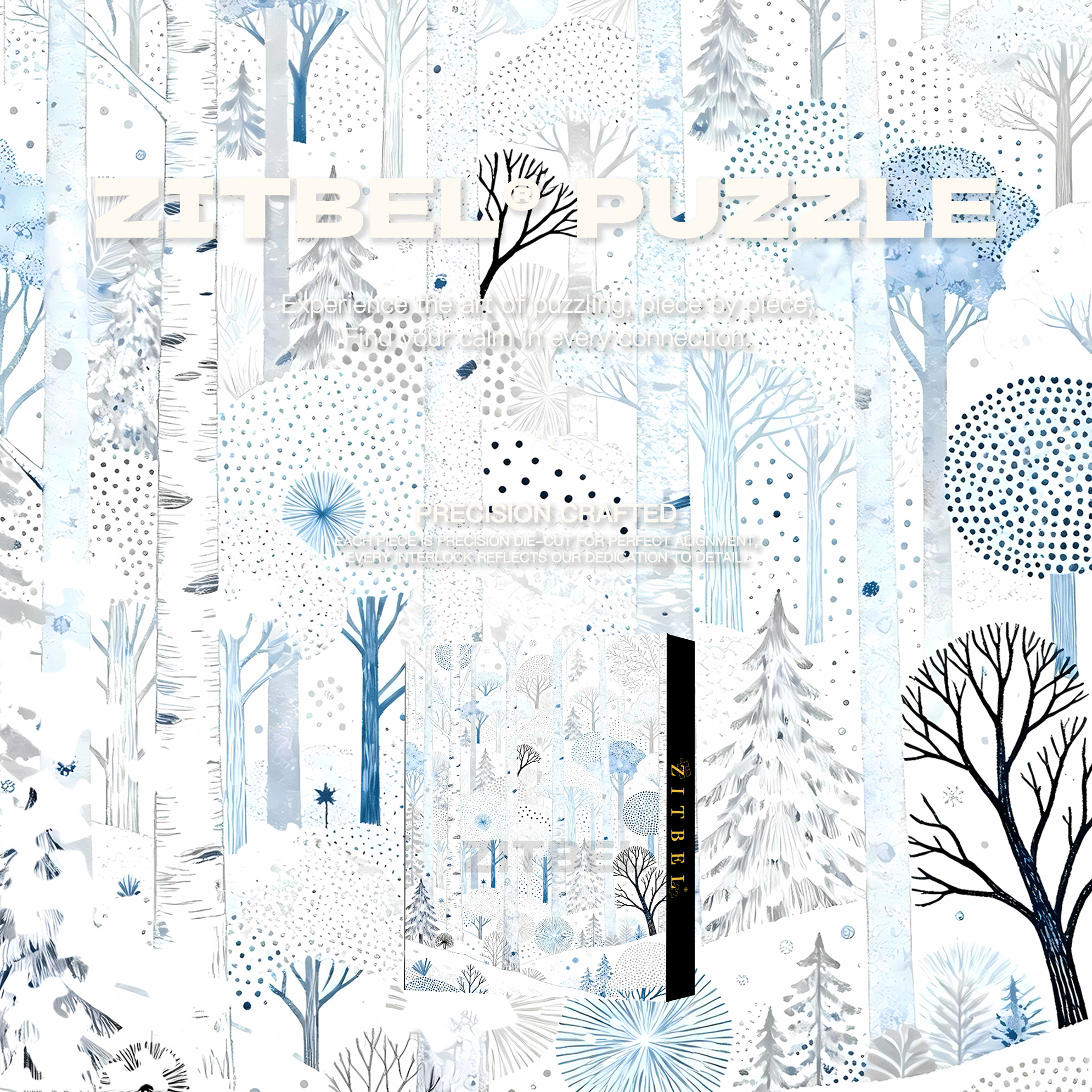 Snowy Forest 500pcs/1000pcs Jigsaw Puzzle, Scratch-Resistant, Interactive Family Game & Brain-Boosting DIY Decor, Perfect for Halloween, Christmas & New Year Gifts, Family Puzzle Game