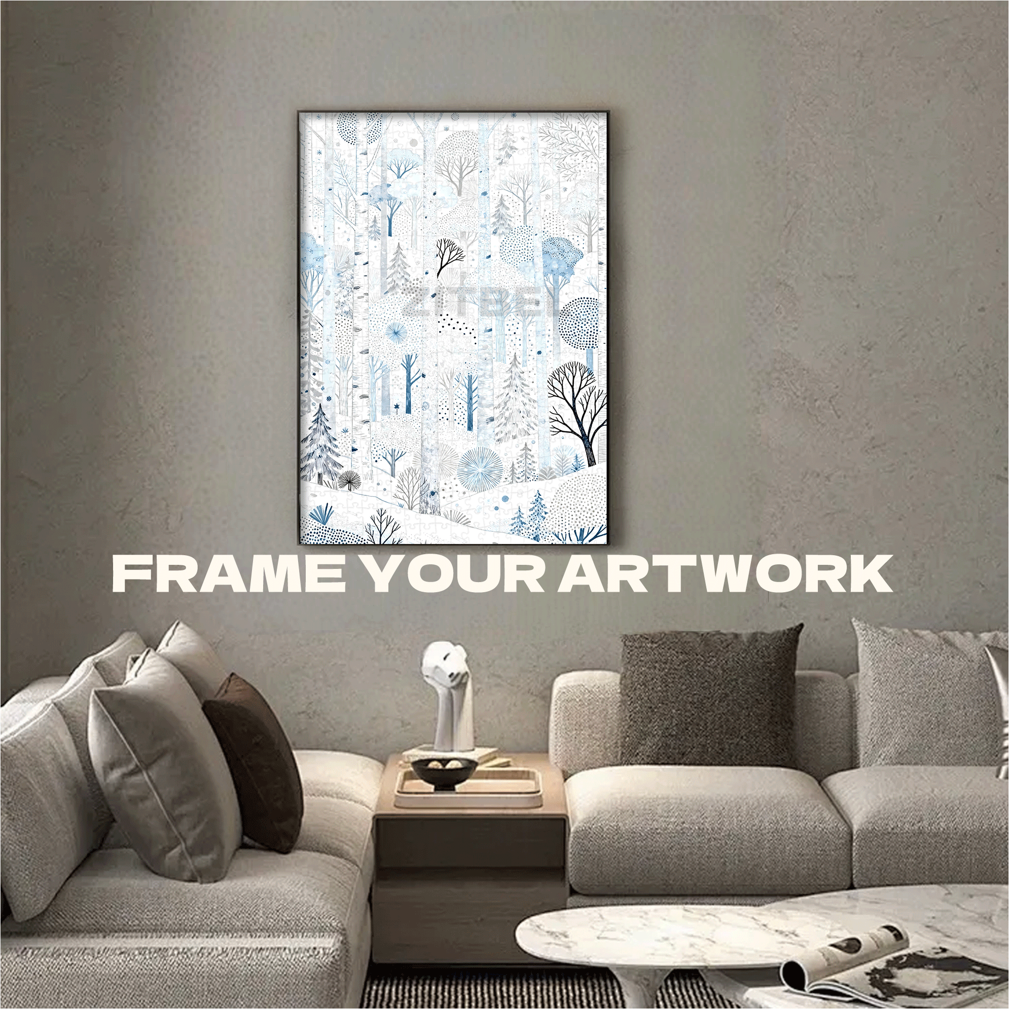 Snowy Forest 500pcs/1000pcs Jigsaw Puzzle, Scratch-Resistant, Interactive Family Game & Brain-Boosting DIY Decor, Perfect for Halloween, Christmas & New Year Gifts, Family Puzzle Game