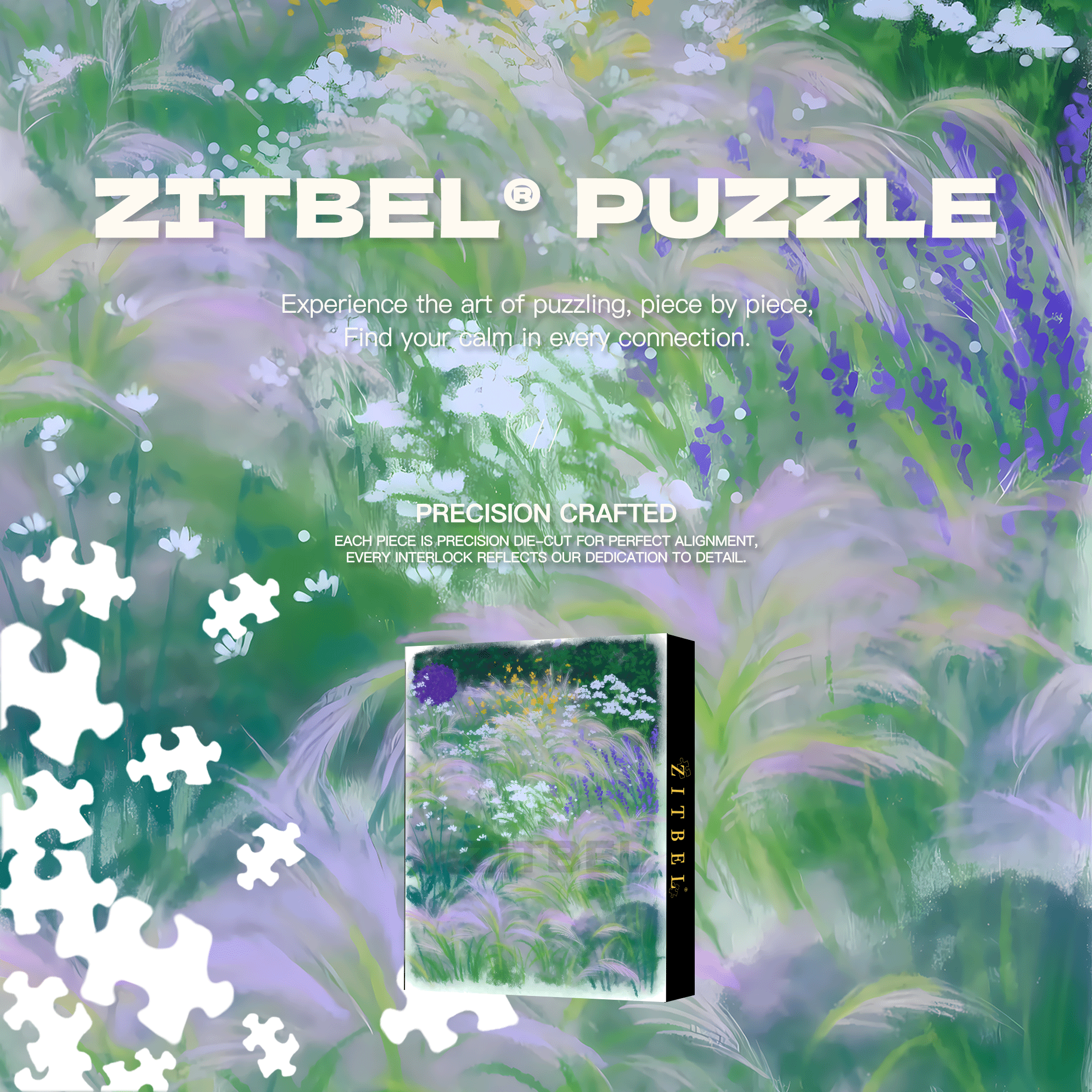 Soft Light Grass 500pcs/1000pcs Jigsaw Puzzle, Scratch-Resistant, Interactive Family Game & Brain-Boosting DIY Decor, Perfect for Halloween, Christmas & New Year Gifts, Family Puzzle Game