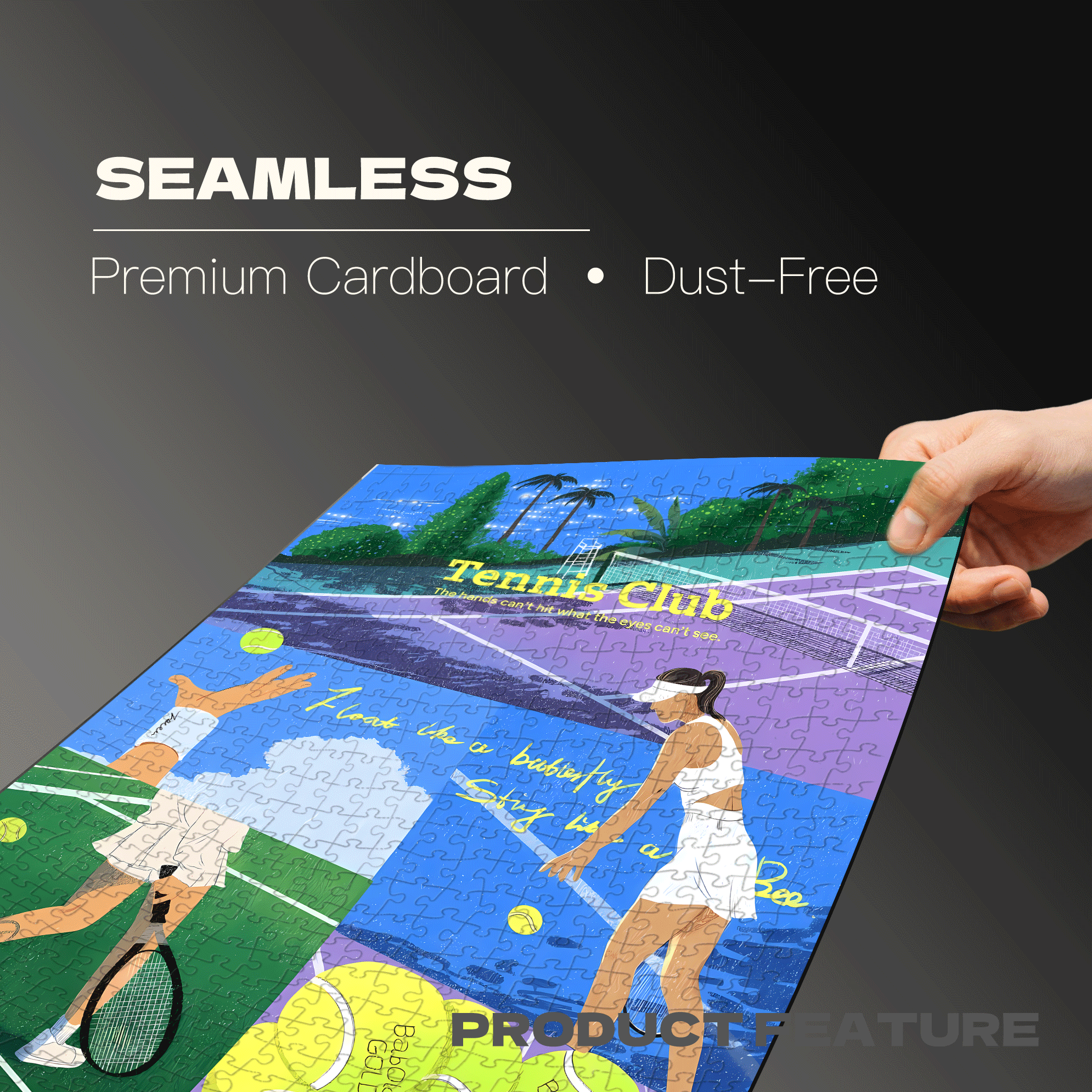 Tennis Time 500pcs/1000pcs Jigsaw Puzzle, Scratch-Resistant, Interactive Family Game & Brain-Boosting DIY Decor, Perfect for Halloween, Christmas & New Year Gifts, Family Puzzle Game