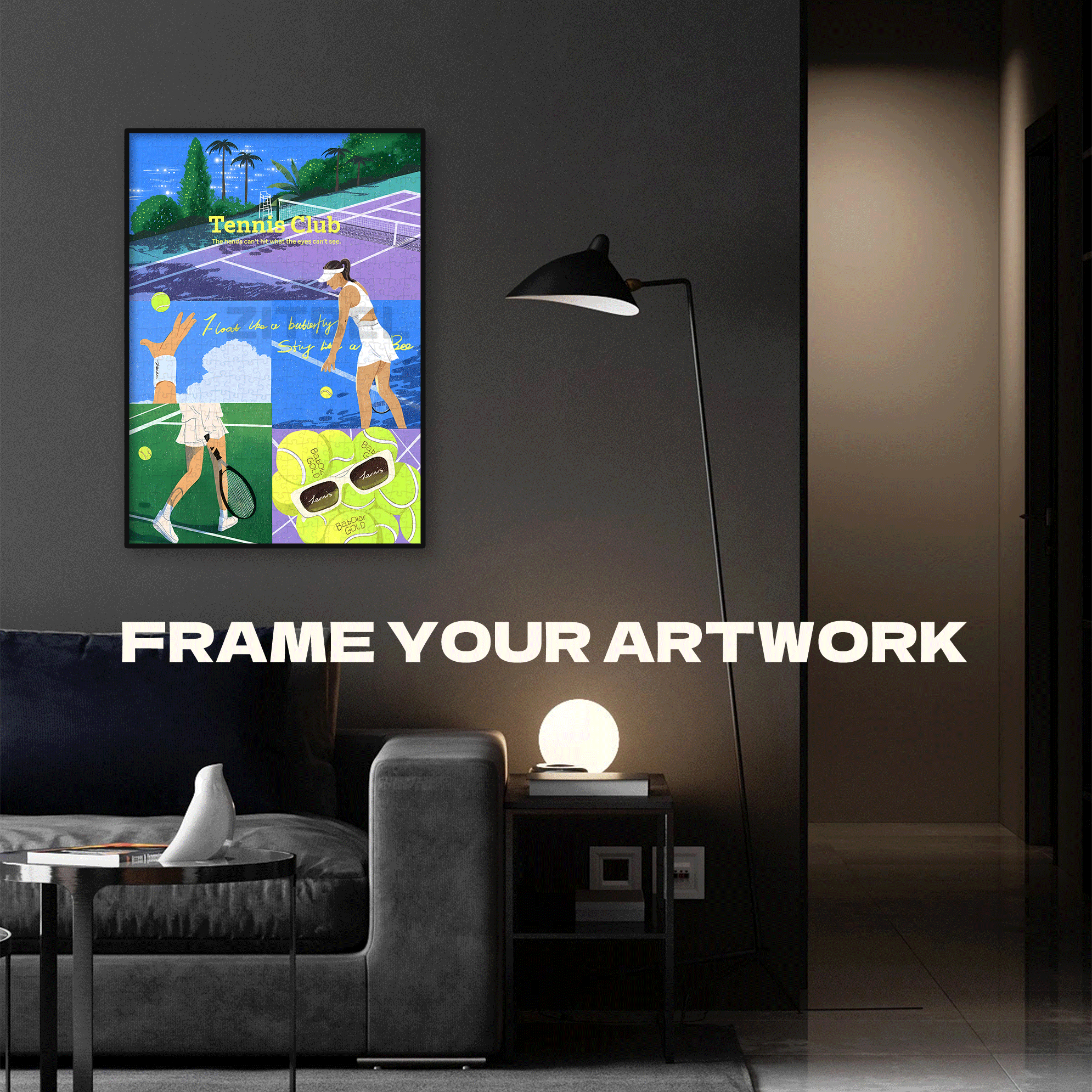 Tennis Time 500pcs/1000pcs Jigsaw Puzzle, Scratch-Resistant, Interactive Family Game & Brain-Boosting DIY Decor, Perfect for Halloween, Christmas & New Year Gifts, Family Puzzle Game