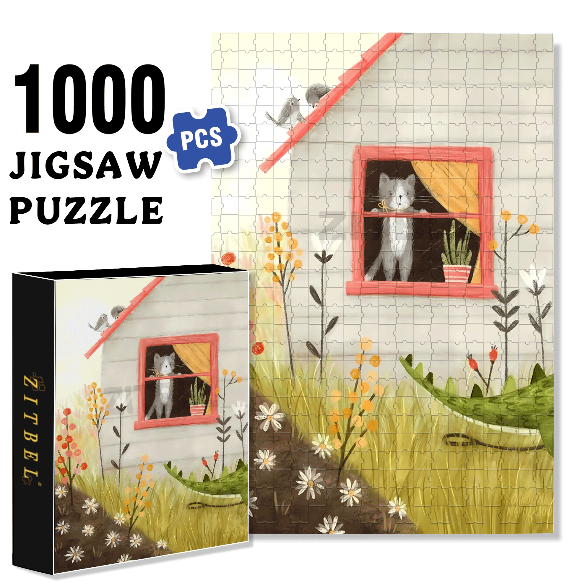 I Want To Go Out 500pcs/1000pcs Jigsaw Puzzle, Scratch-Resistant, Interactive Family Game & Brain-Boosting DIY Decor, Perfect for Halloween, Christmas & New Year Gifts, Family Puzzle Game