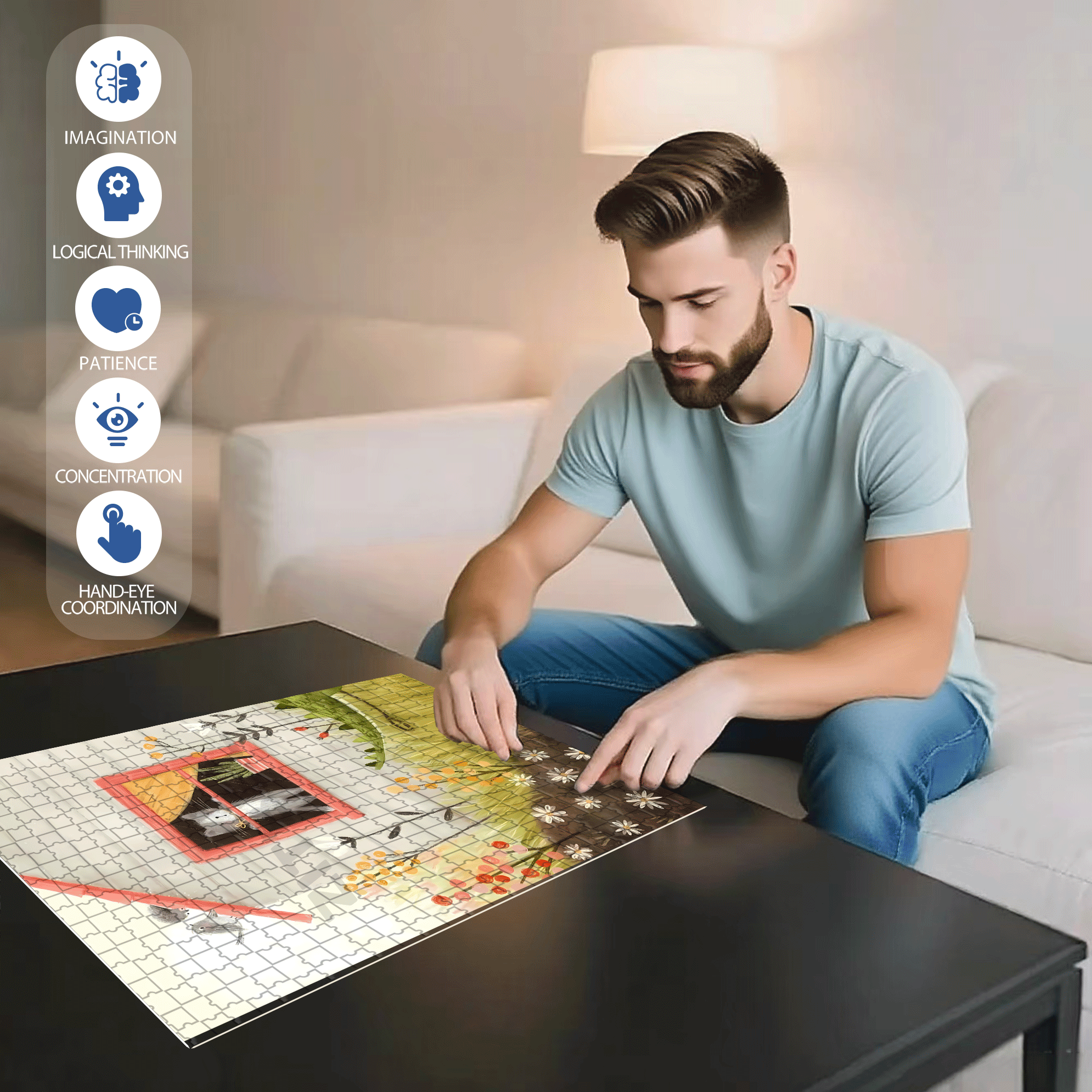 I Want To Go Out 500pcs/1000pcs Jigsaw Puzzle, Scratch-Resistant, Interactive Family Game & Brain-Boosting DIY Decor, Perfect for Halloween, Christmas & New Year Gifts, Family Puzzle Game