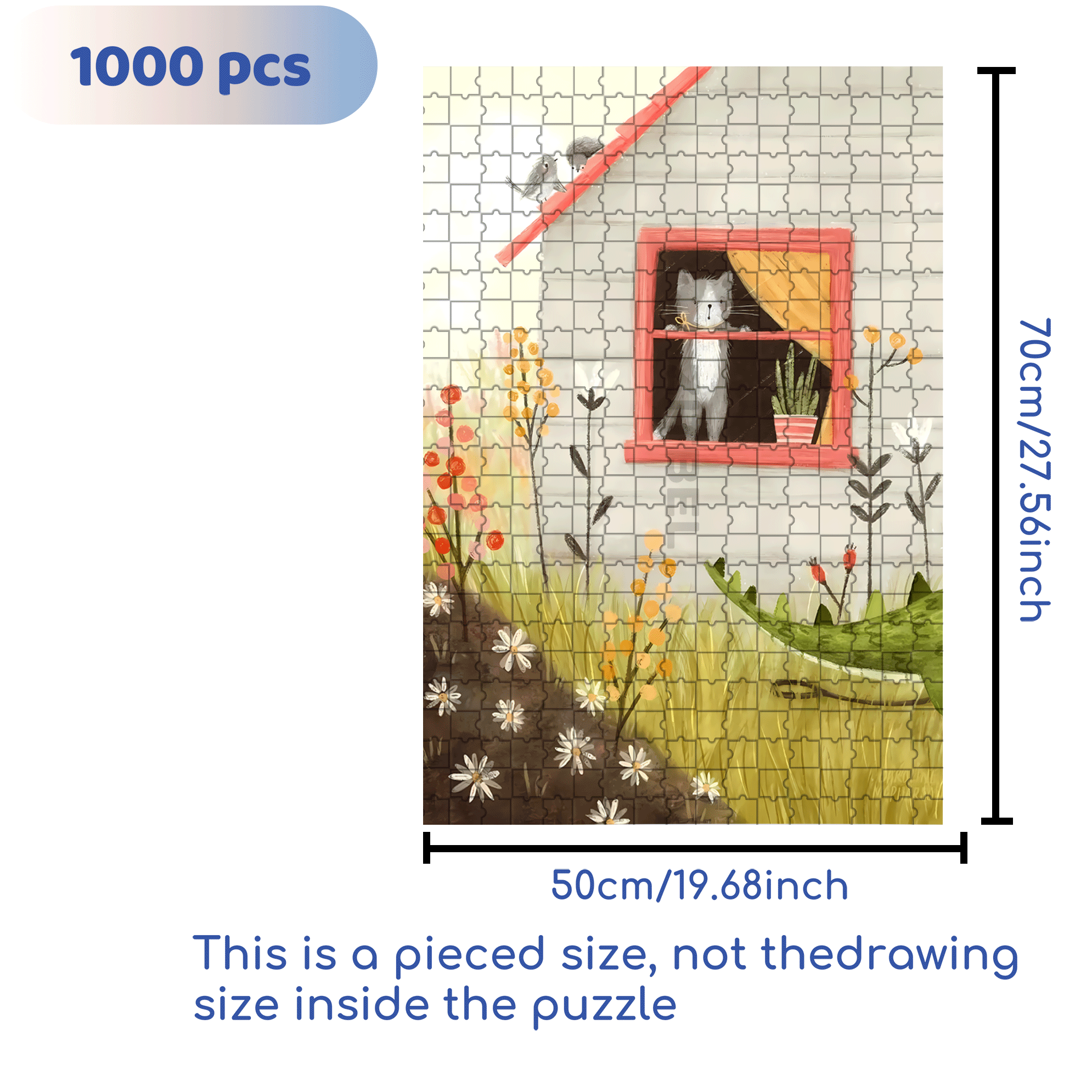 I Want To Go Out 500pcs/1000pcs Jigsaw Puzzle, Scratch-Resistant, Interactive Family Game & Brain-Boosting DIY Decor, Perfect for Halloween, Christmas & New Year Gifts, Family Puzzle Game