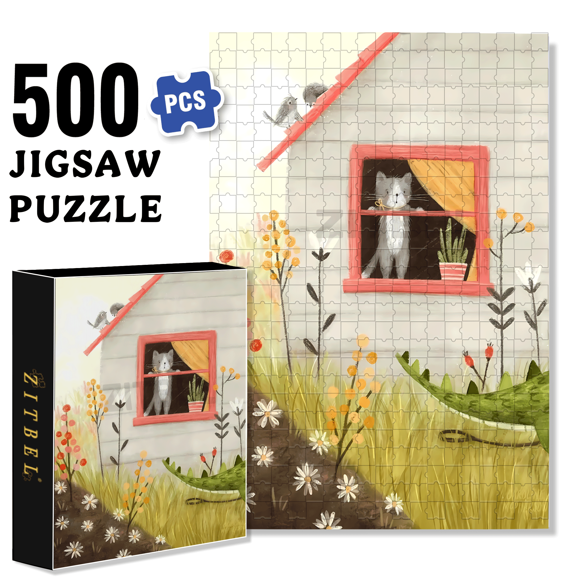 I Want To Go Out 500pcs/1000pcs Jigsaw Puzzle, Scratch-Resistant, Interactive Family Game & Brain-Boosting DIY Decor, Perfect for Halloween, Christmas & New Year Gifts, Family Puzzle Game