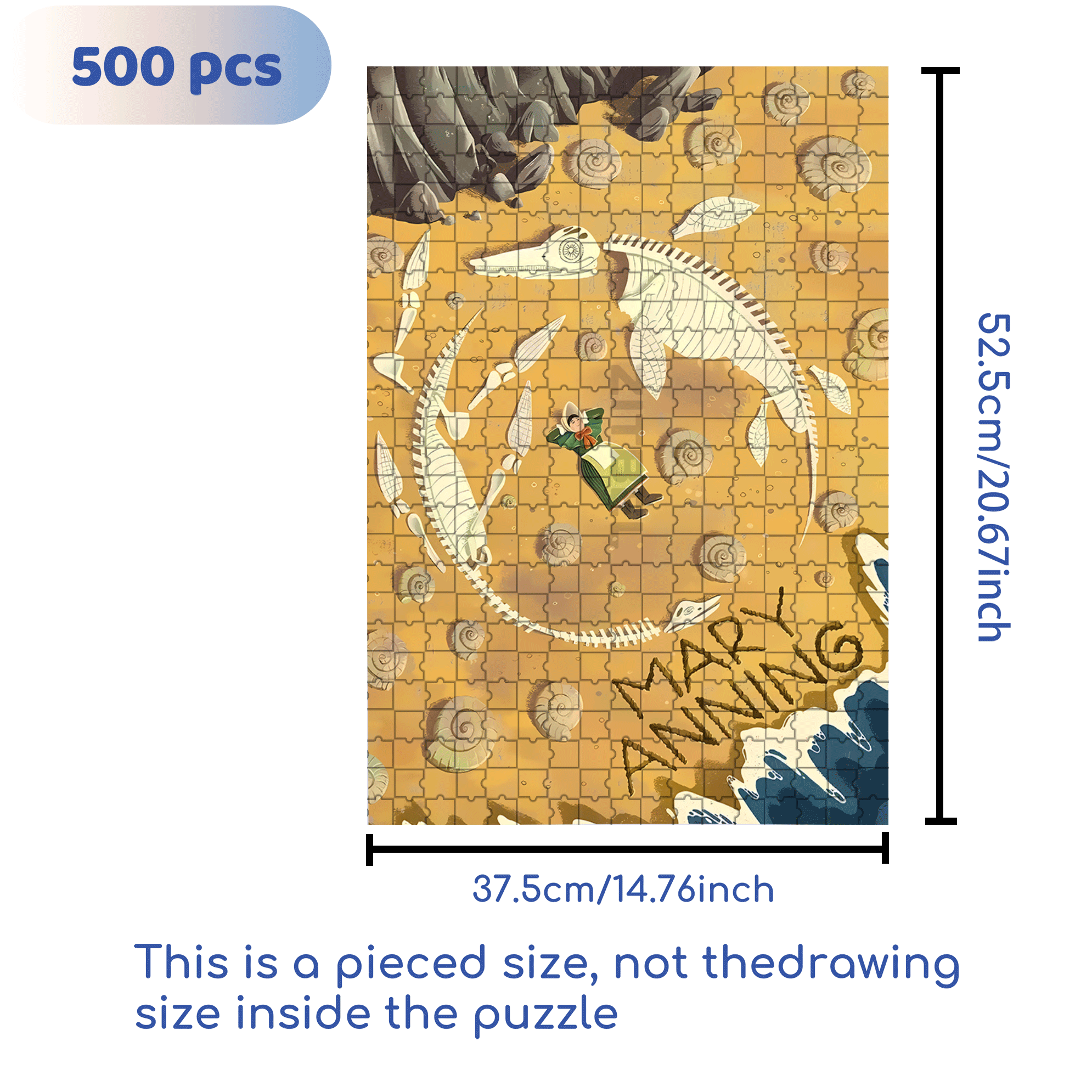 Mary Anning 500pcs/1000pcs Jigsaw Puzzle, Scratch-Resistant, Interactive Family Game & Brain-Boosting DIY Decor, Perfect for Halloween, Christmas & New Year Gifts, Family Puzzle Game