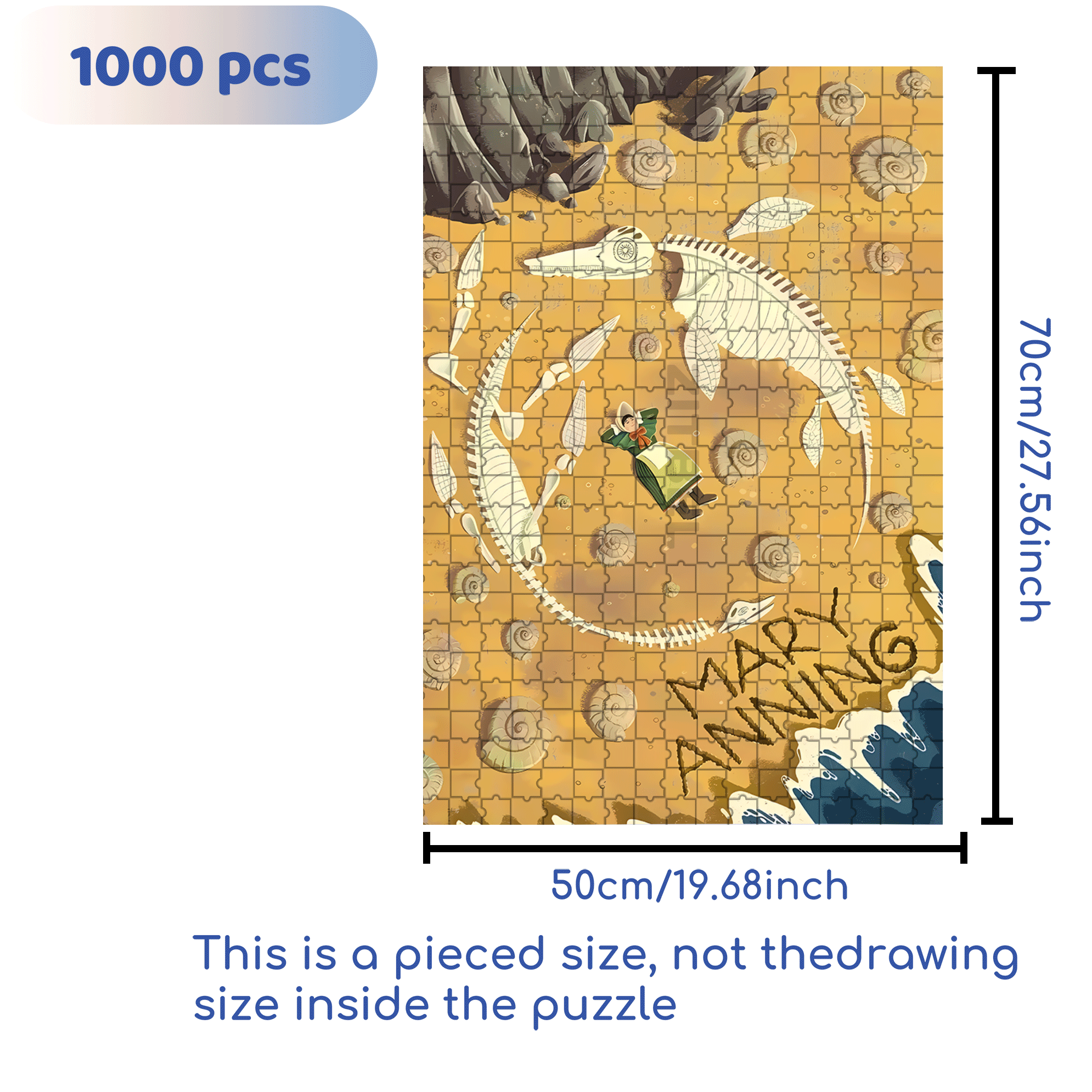 Mary Anning 500pcs/1000pcs Jigsaw Puzzle, Scratch-Resistant, Interactive Family Game & Brain-Boosting DIY Decor, Perfect for Halloween, Christmas & New Year Gifts, Family Puzzle Game