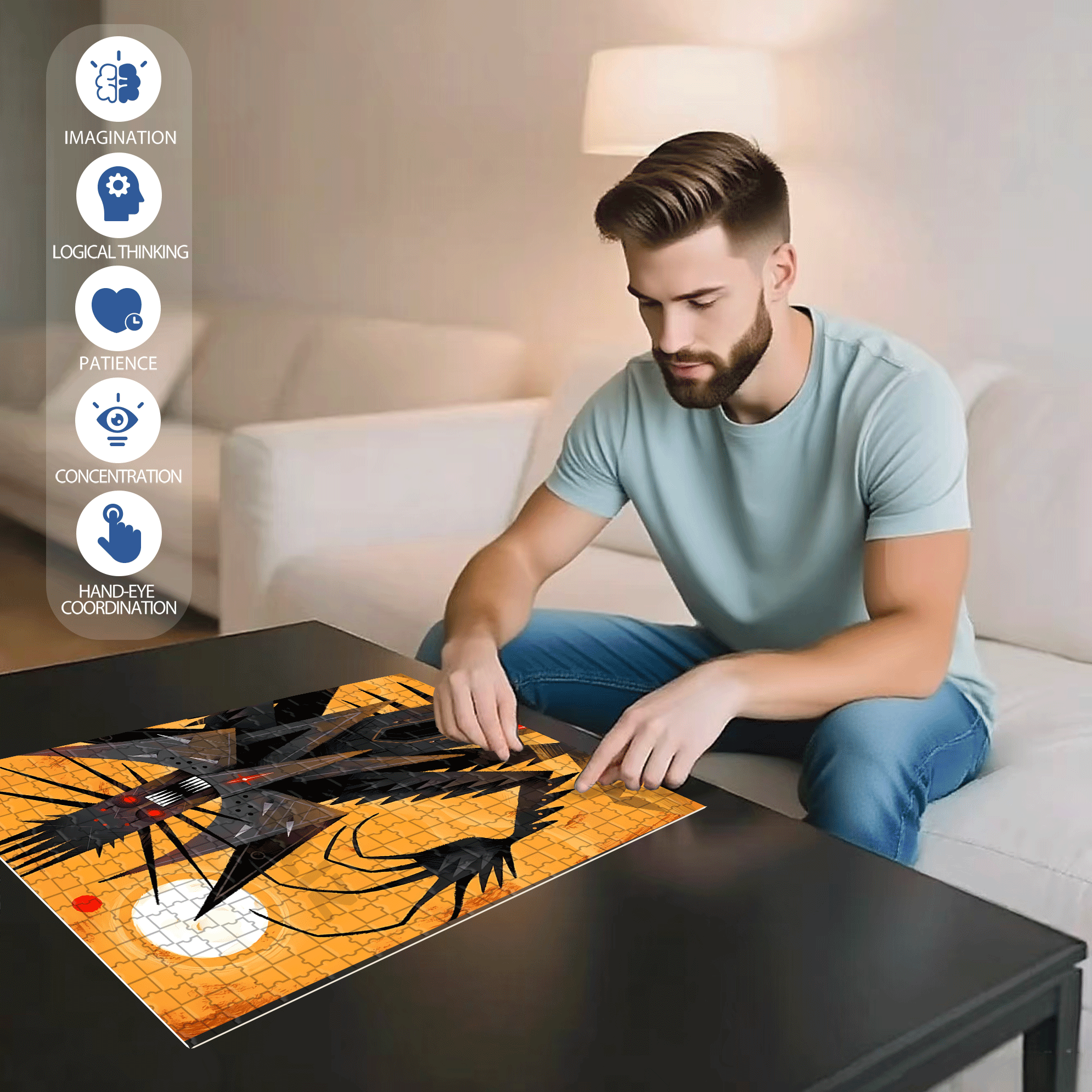 Norse Mythology 11 500pcs/1000pcs Jigsaw Puzzle, Scratch-Resistant, Interactive Family Game & Brain-Boosting DIY Decor, Perfect for Halloween, Christmas & New Year Gifts, Family Puzzle Game