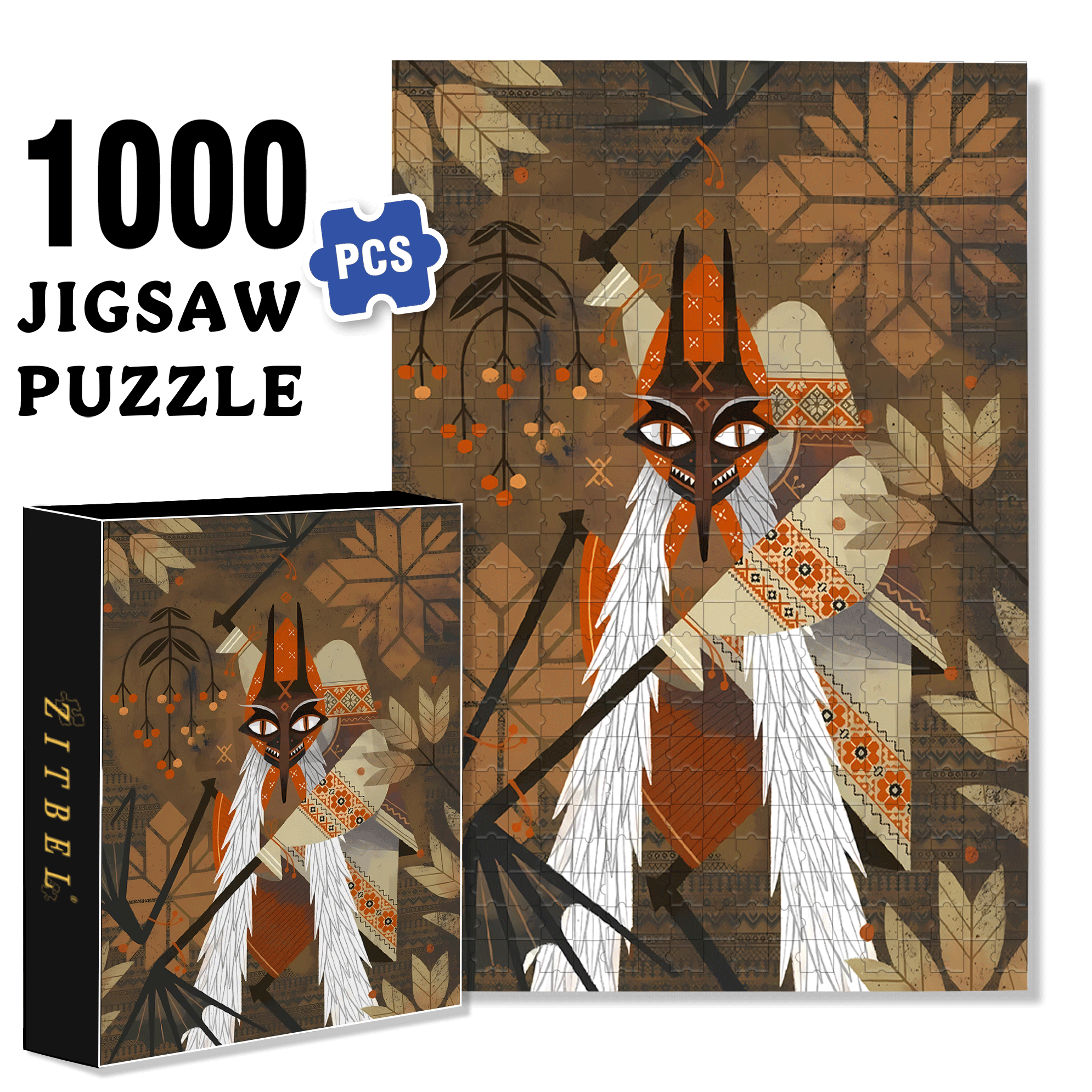 Norse Mythology 12 500pcs/1000pcs Jigsaw Puzzle, Scratch-Resistant, Interactive Family Game & Brain-Boosting DIY Decor, Perfect for Halloween, Christmas & New Year Gifts, Family Puzzle Game