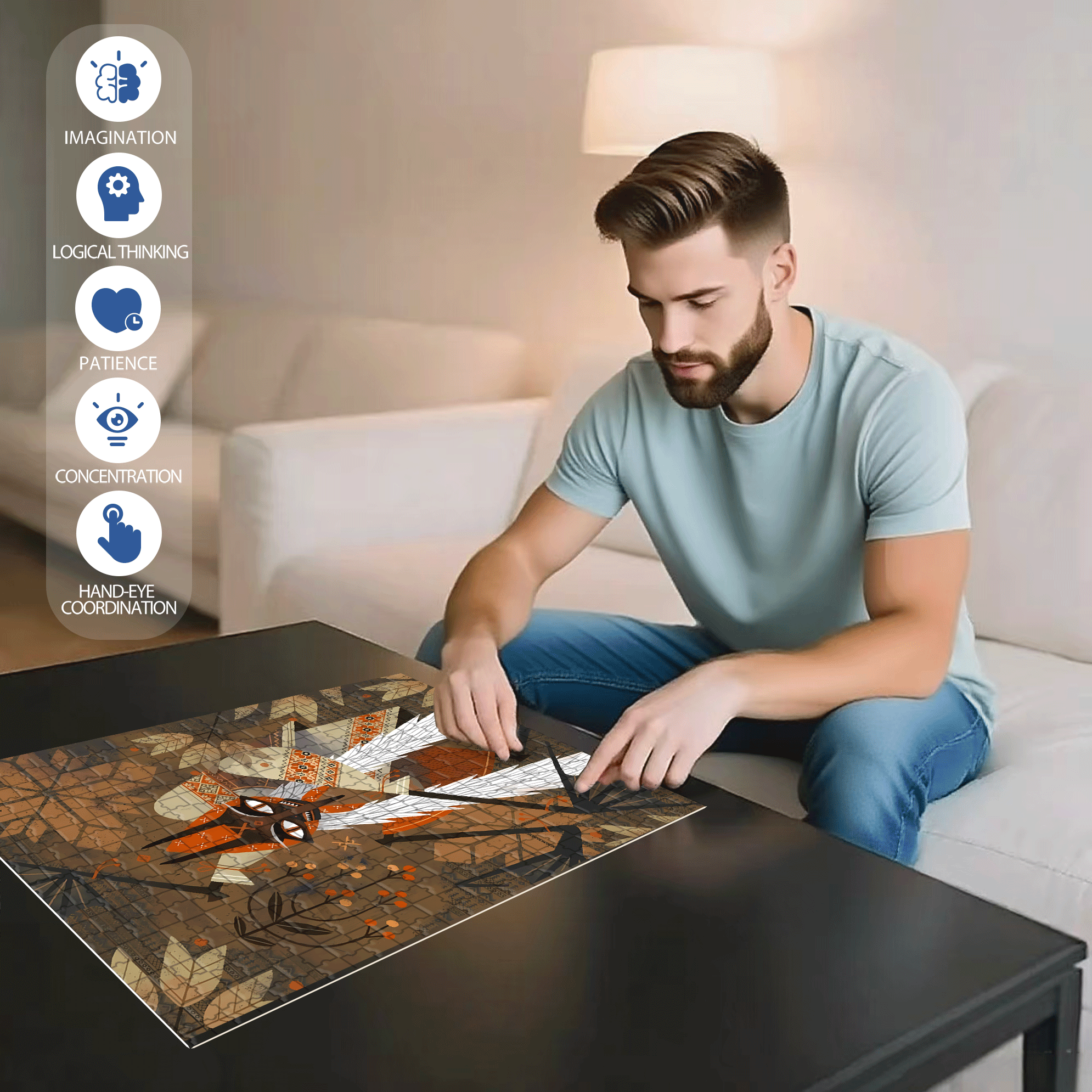 Norse Mythology 12 500pcs/1000pcs Jigsaw Puzzle, Scratch-Resistant, Interactive Family Game & Brain-Boosting DIY Decor, Perfect for Halloween, Christmas & New Year Gifts, Family Puzzle Game
