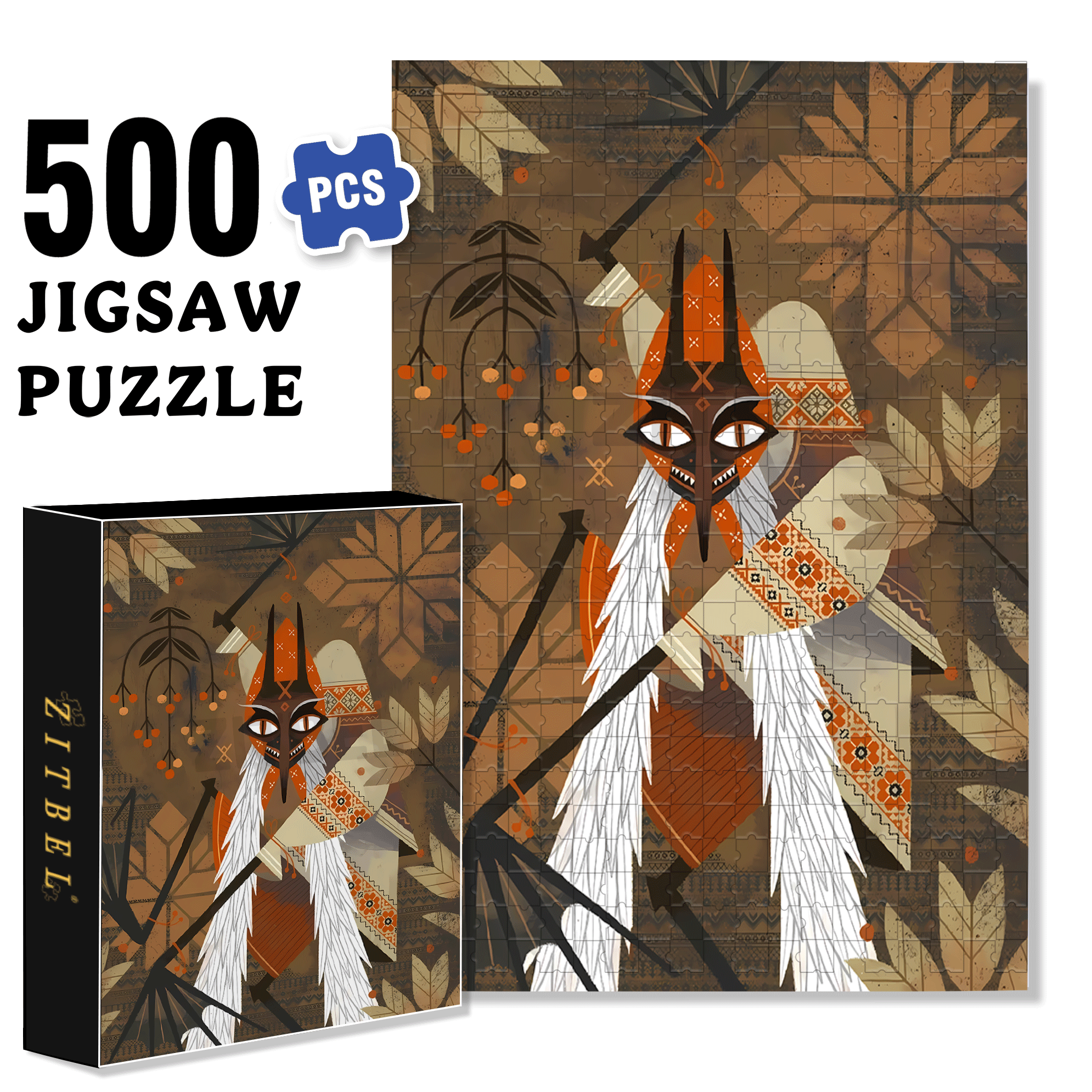 Norse Mythology 12 500pcs/1000pcs Jigsaw Puzzle, Scratch-Resistant, Interactive Family Game & Brain-Boosting DIY Decor, Perfect for Halloween, Christmas & New Year Gifts, Family Puzzle Game