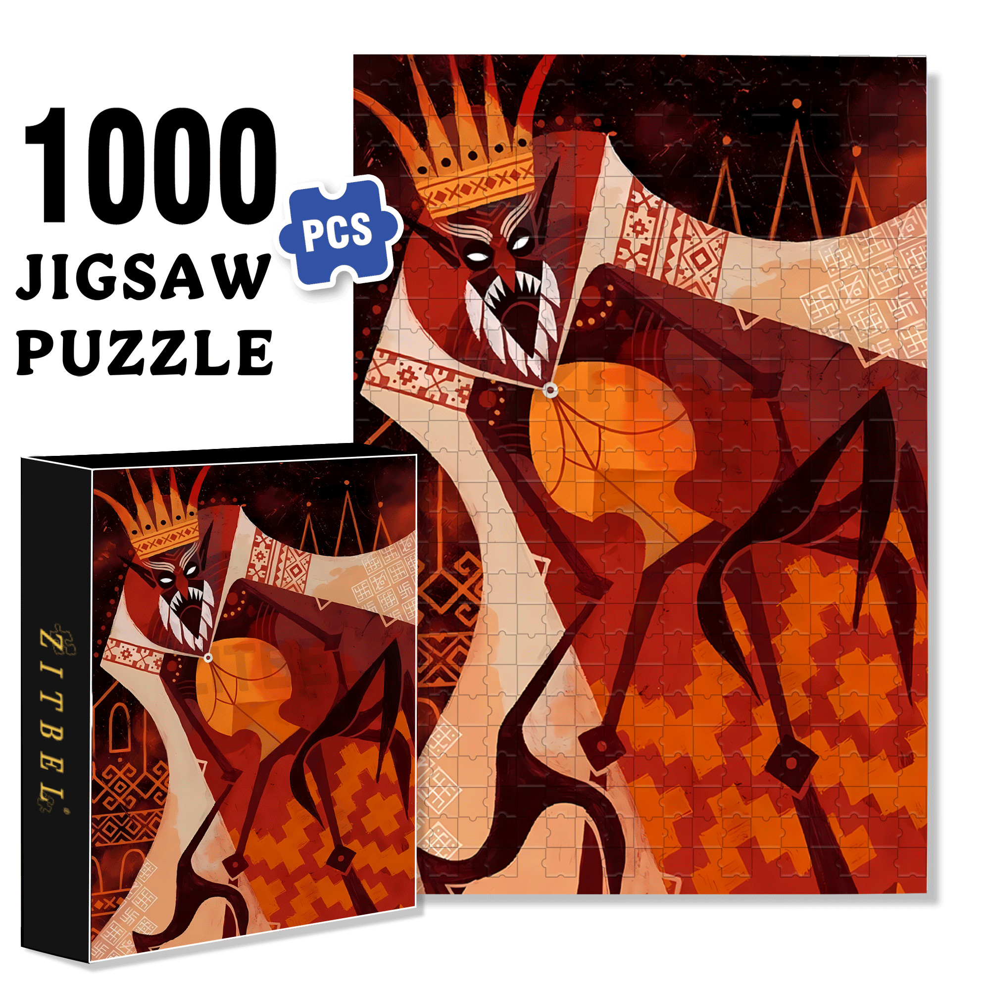 Norse Mythology 14 500pcs/1000pcs Jigsaw Puzzle, Scratch-Resistant, Interactive Family Game & Brain-Boosting DIY Decor, Perfect for Halloween, Christmas & New Year Gifts, Family Puzzle Game