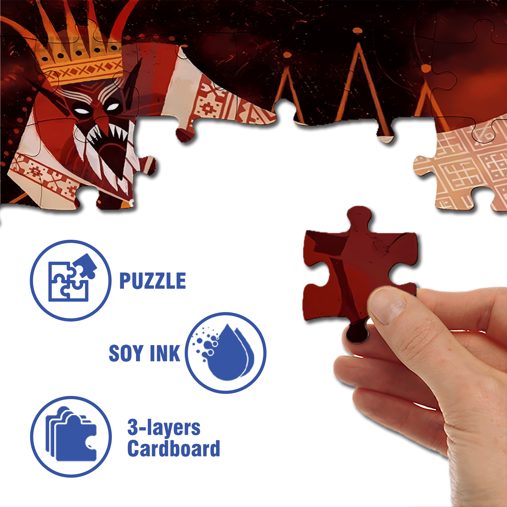 Norse Mythology 14 500pcs/1000pcs Jigsaw Puzzle, Scratch-Resistant, Interactive Family Game & Brain-Boosting DIY Decor, Perfect for Halloween, Christmas & New Year Gifts, Family Puzzle Game