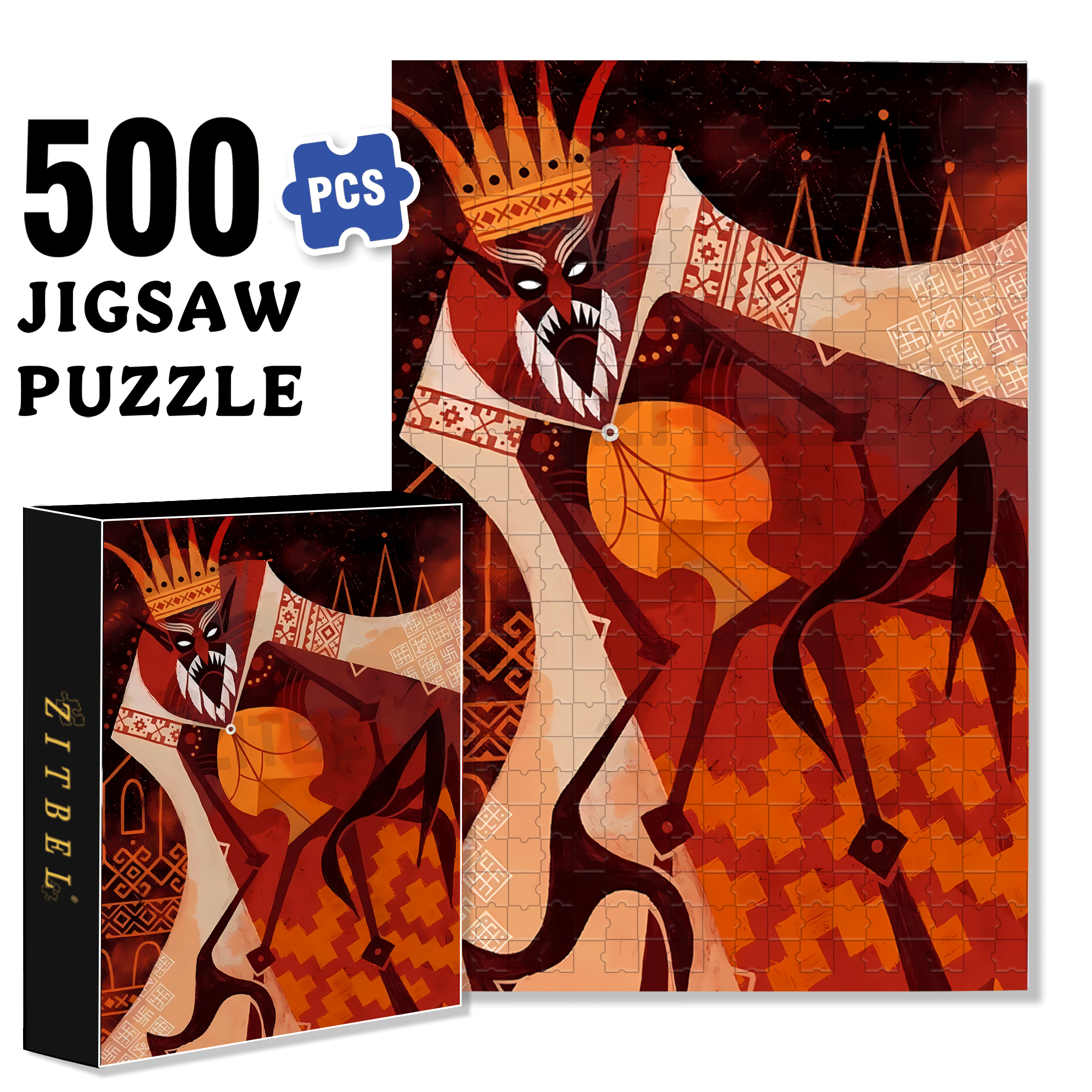 Norse Mythology 14 500pcs/1000pcs Jigsaw Puzzle, Scratch-Resistant, Interactive Family Game & Brain-Boosting DIY Decor, Perfect for Halloween, Christmas & New Year Gifts, Family Puzzle Game