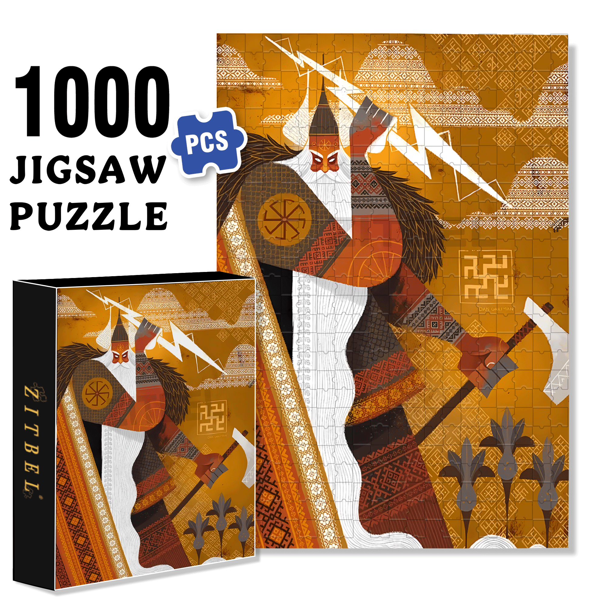 Norse Mythology 15 500pcs/1000pcs Jigsaw Puzzle, Scratch-Resistant, Interactive Family Game & Brain-Boosting DIY Decor, Perfect for Halloween, Christmas & New Year Gifts, Family Puzzle Game