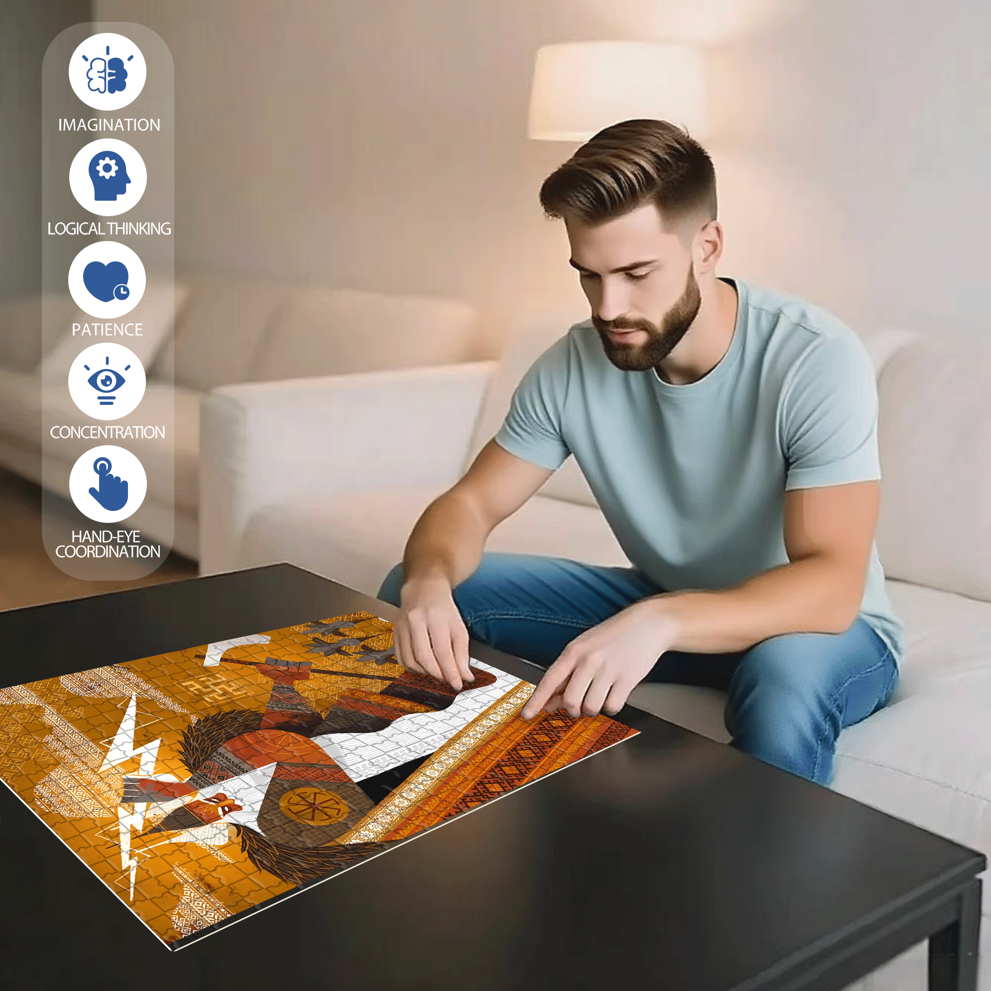 Norse Mythology 15 500pcs/1000pcs Jigsaw Puzzle, Scratch-Resistant, Interactive Family Game & Brain-Boosting DIY Decor, Perfect for Halloween, Christmas & New Year Gifts, Family Puzzle Game