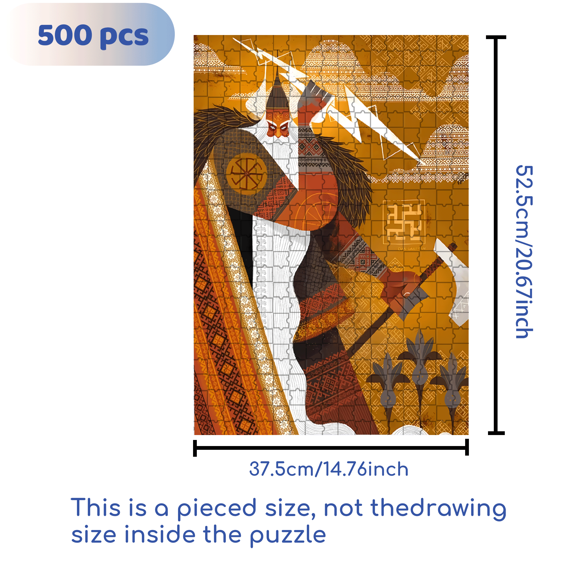 Norse Mythology 15 500pcs/1000pcs Jigsaw Puzzle, Scratch-Resistant, Interactive Family Game & Brain-Boosting DIY Decor, Perfect for Halloween, Christmas & New Year Gifts, Family Puzzle Game