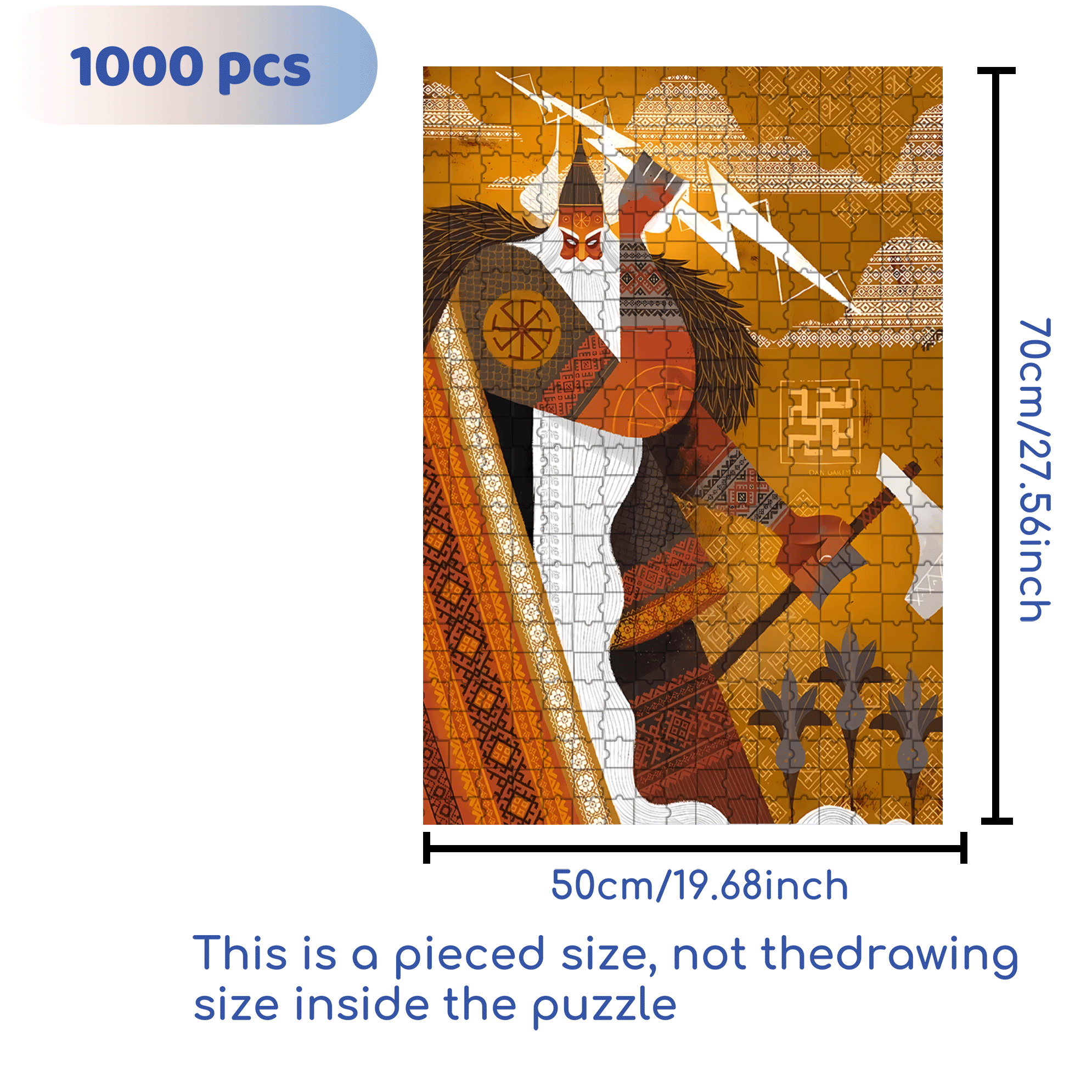 Norse Mythology 15 500pcs/1000pcs Jigsaw Puzzle, Scratch-Resistant, Interactive Family Game & Brain-Boosting DIY Decor, Perfect for Halloween, Christmas & New Year Gifts, Family Puzzle Game