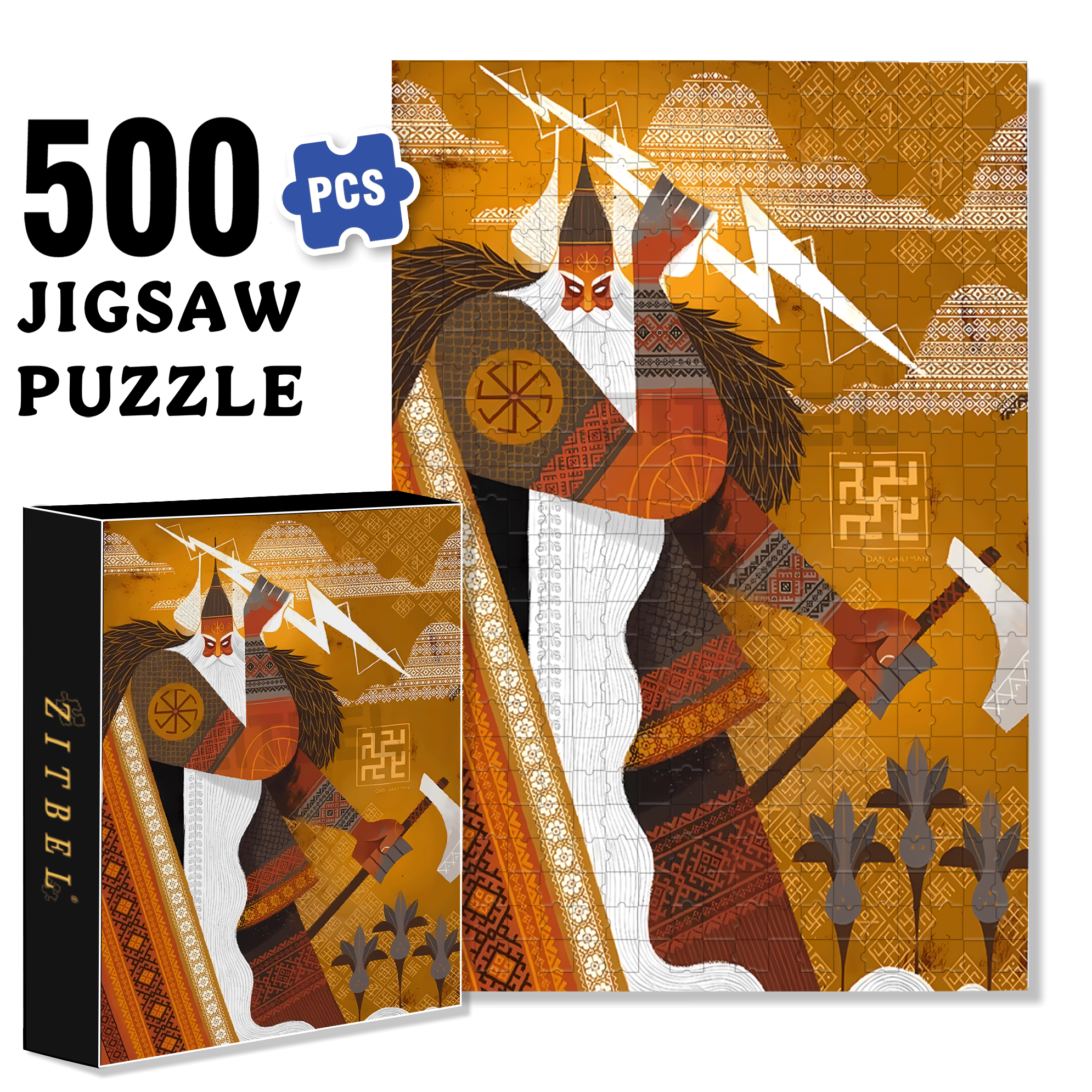 Norse Mythology 15 500pcs/1000pcs Jigsaw Puzzle, Scratch-Resistant, Interactive Family Game & Brain-Boosting DIY Decor, Perfect for Halloween, Christmas & New Year Gifts, Family Puzzle Game