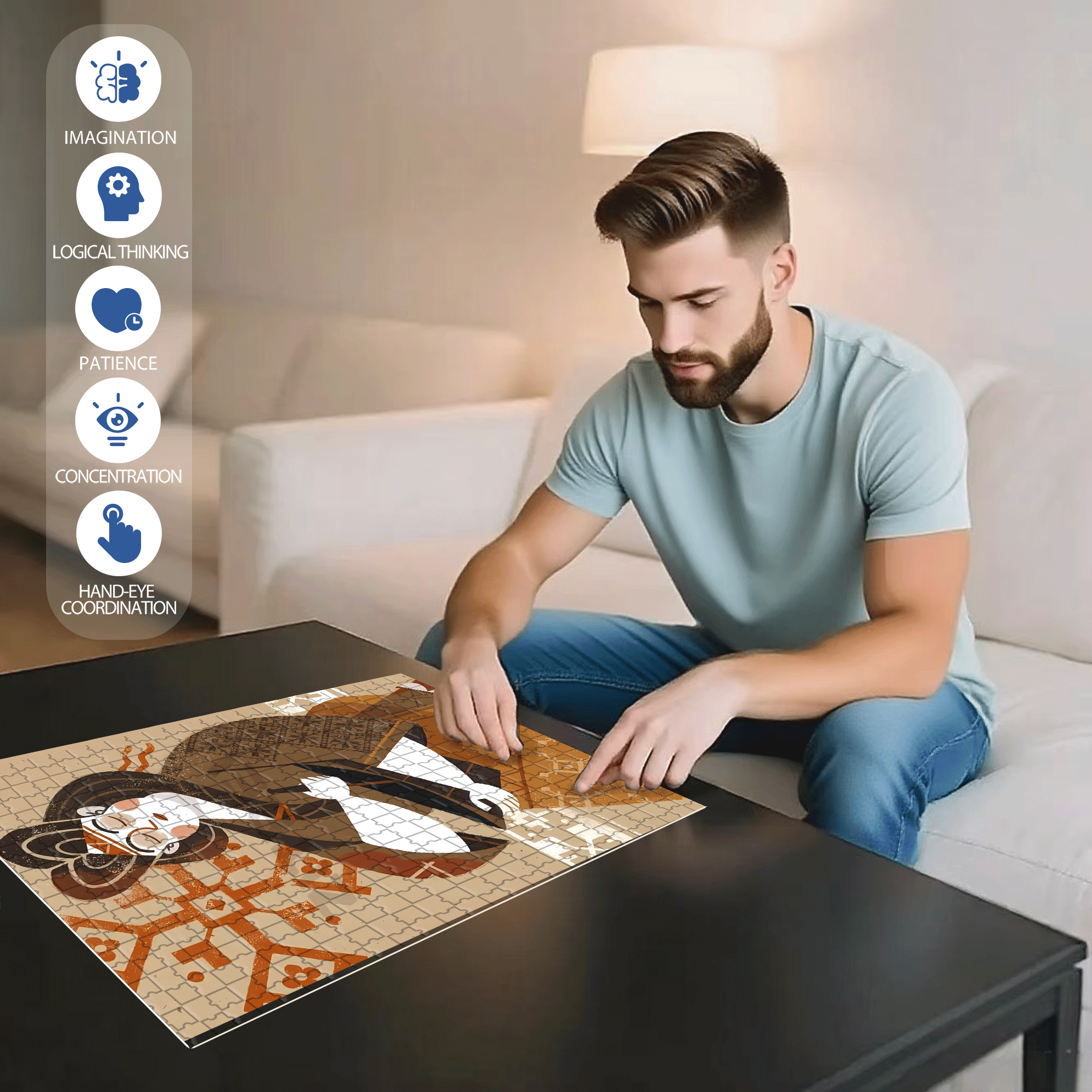 Norse Mythology 17 500pcs/1000pcs Jigsaw Puzzle, Scratch-Resistant, Interactive Family Game & Brain-Boosting DIY Decor, Perfect for Halloween, Christmas & New Year Gifts, Family Puzzle Game