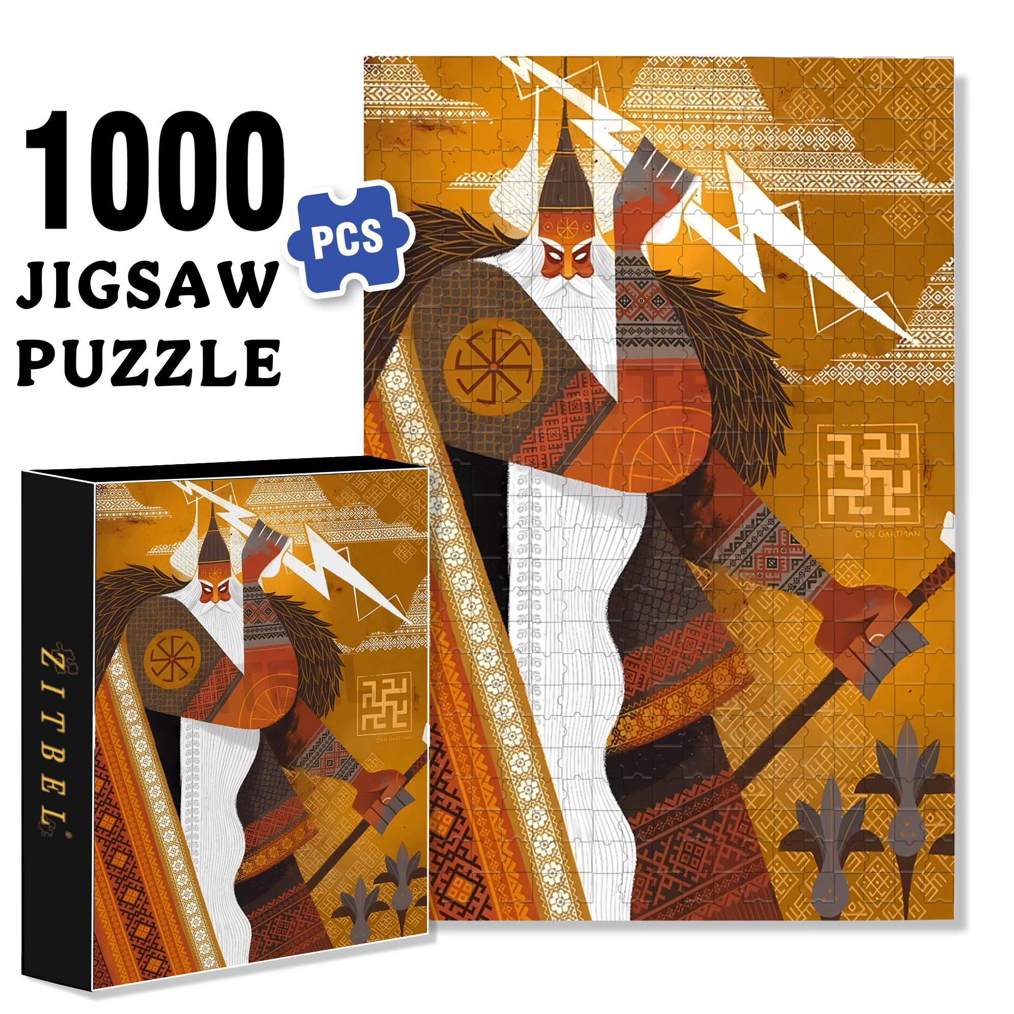 Norse Mythology 19 500pcs/1000pcs Jigsaw Puzzle, Scratch-Resistant, Interactive Family Game & Brain-Boosting DIY Decor, Perfect for Halloween, Christmas & New Year Gifts, Family Puzzle Game