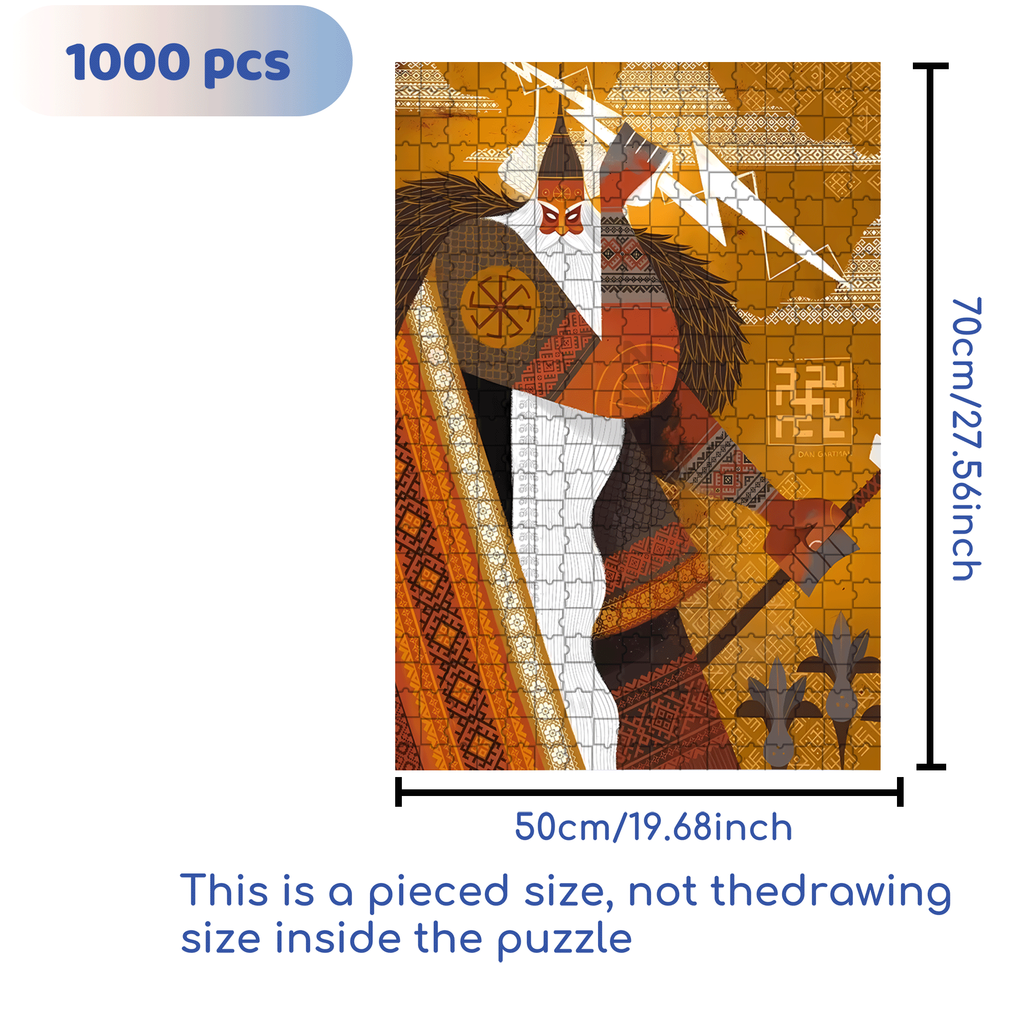 Norse Mythology 19 500pcs/1000pcs Jigsaw Puzzle, Scratch-Resistant, Interactive Family Game & Brain-Boosting DIY Decor, Perfect for Halloween, Christmas & New Year Gifts, Family Puzzle Game