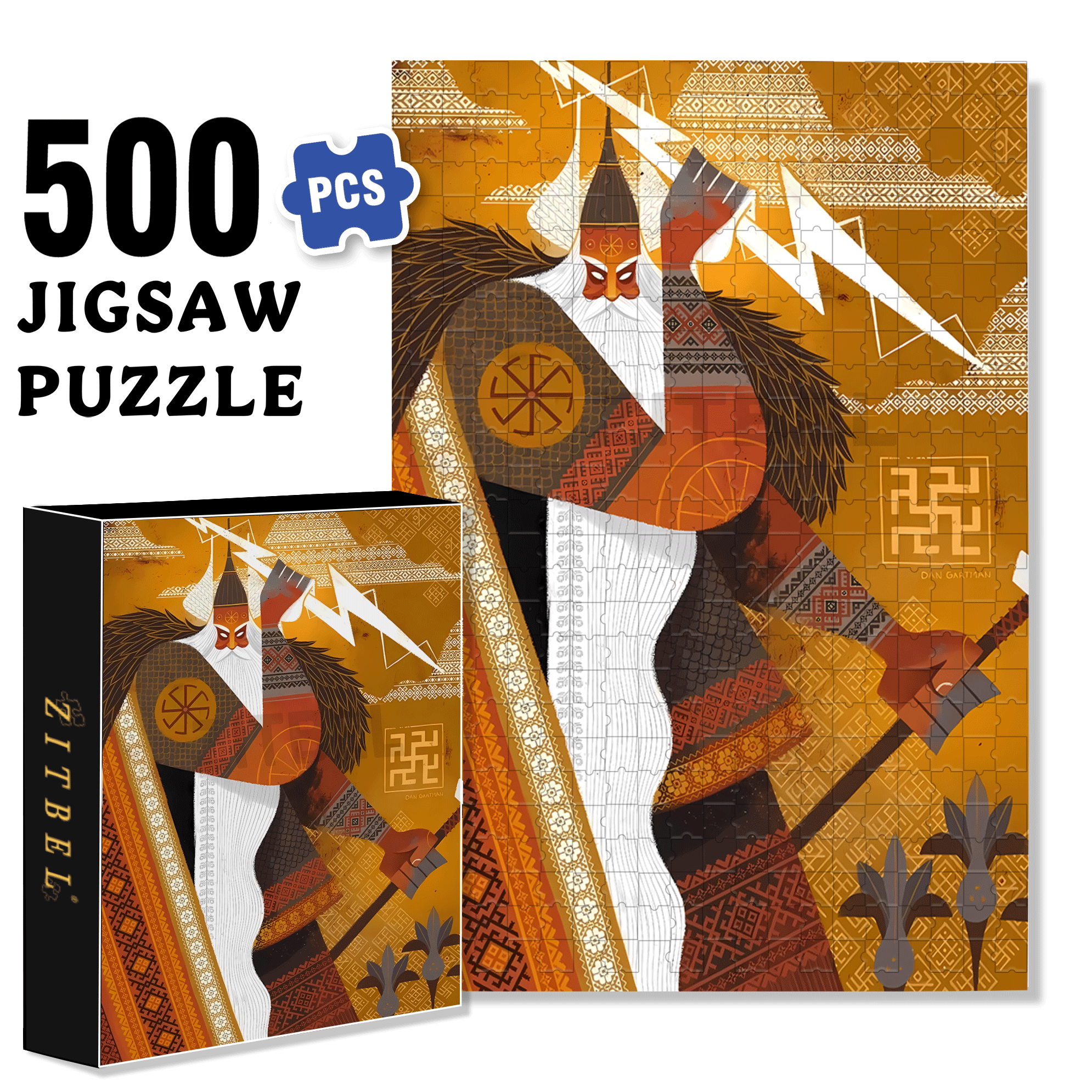 Norse Mythology 19 500pcs/1000pcs Jigsaw Puzzle, Scratch-Resistant, Interactive Family Game & Brain-Boosting DIY Decor, Perfect for Halloween, Christmas & New Year Gifts, Family Puzzle Game