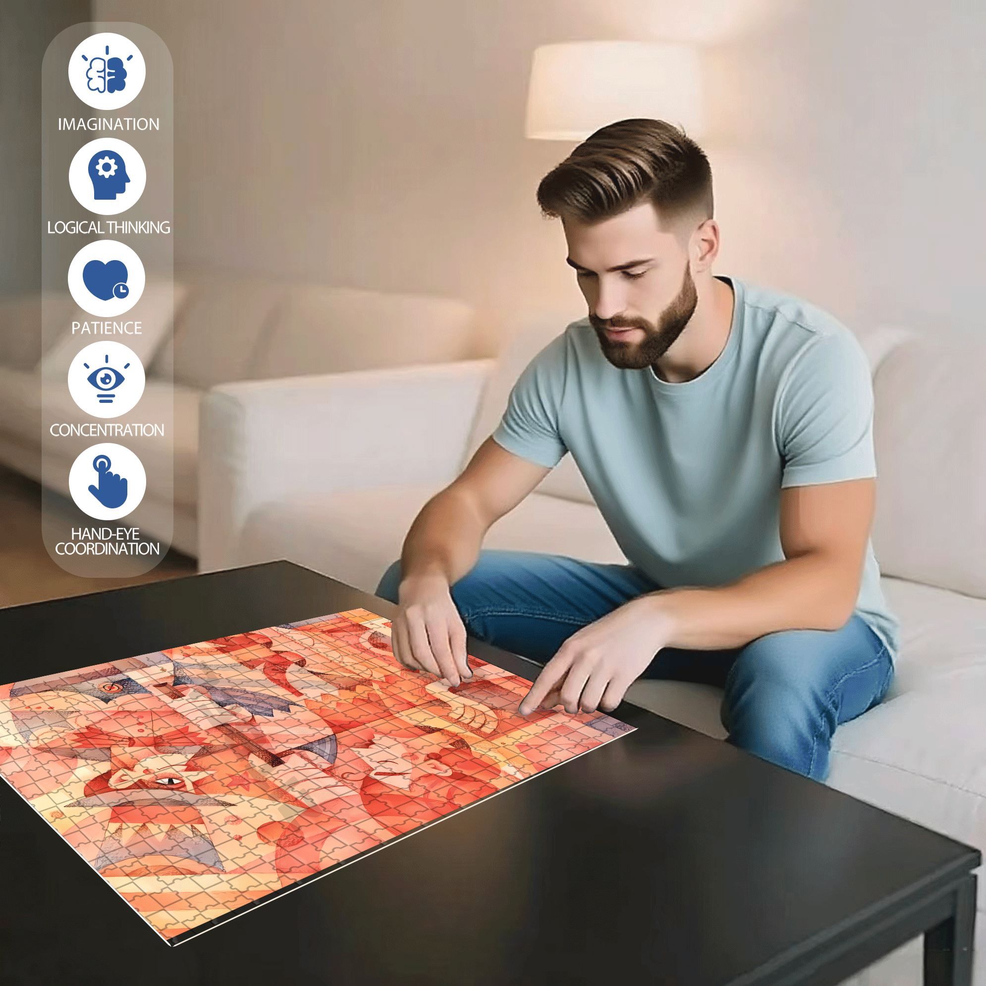 Norse Mythology 20 500pcs/1000pcs Jigsaw Puzzle, Scratch-Resistant, Interactive Family Game & Brain-Boosting DIY Decor, Perfect for Halloween, Christmas & New Year Gifts, Family Puzzle Game