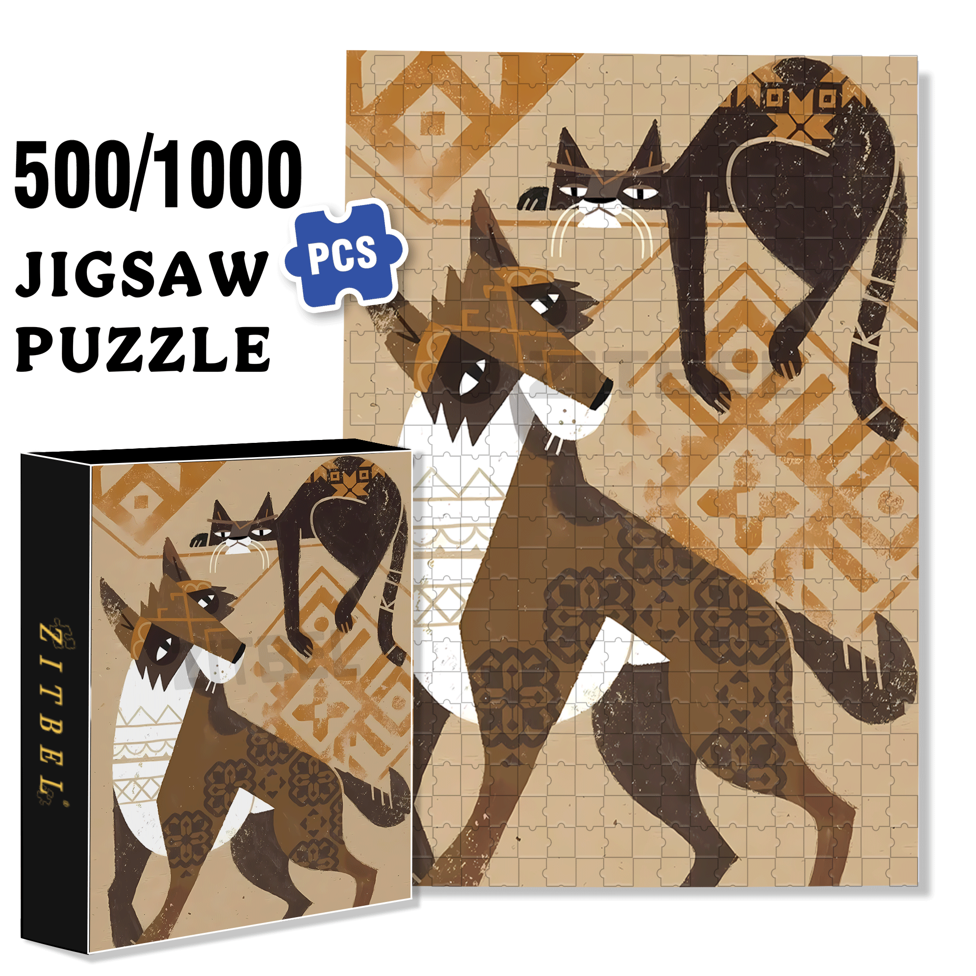 Norse Mythology 21 500pcs/1000pcs Jigsaw Puzzle, Scratch-Resistant, Interactive Family Game & Brain-Boosting DIY Decor, Perfect for Halloween, Christmas & New Year Gifts, Family Puzzle Game